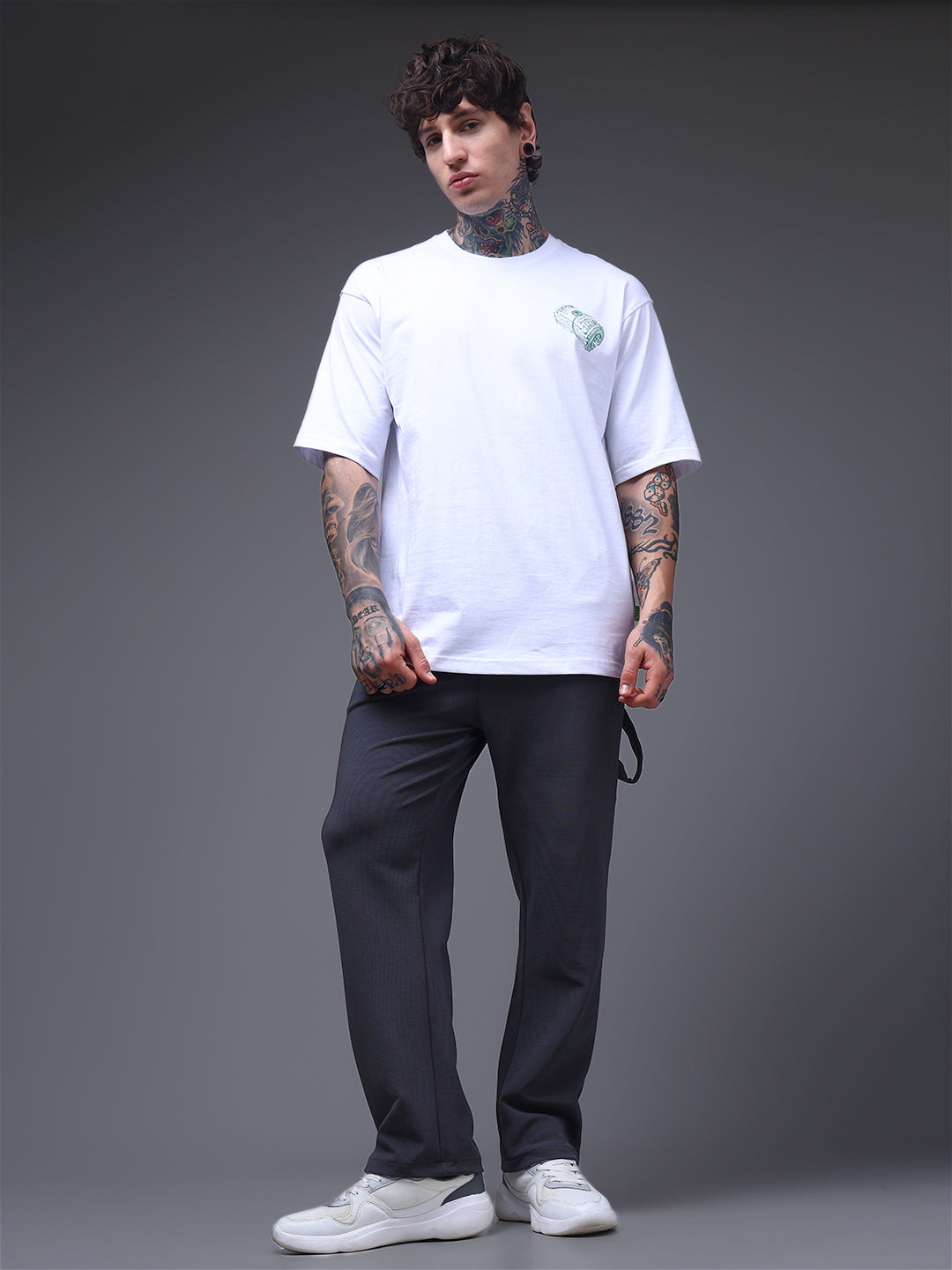 Men's Solid Dark Grey Carpenter Pants