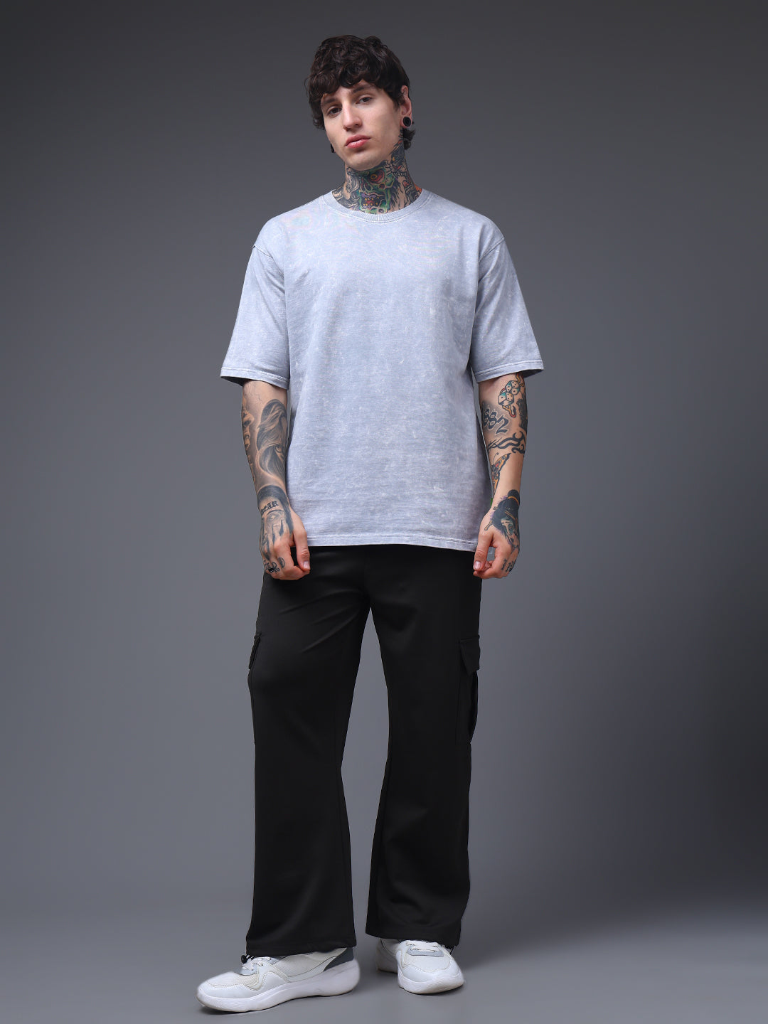 Men's Solid Olive Loose Fit Cargo Pants