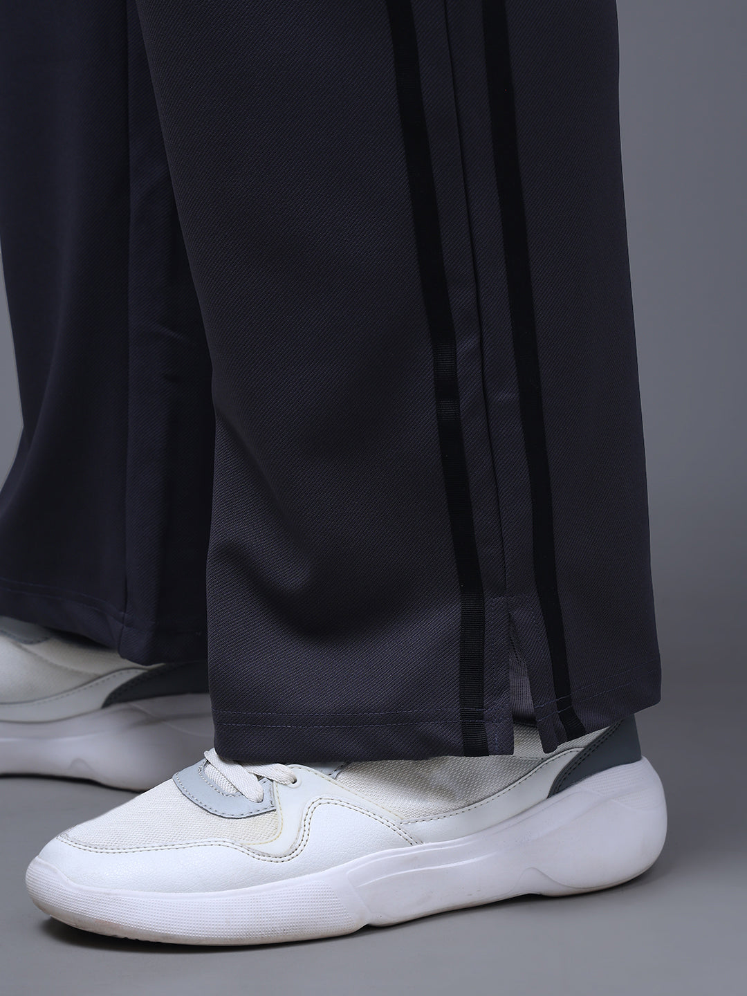 Men's Loose Fit Dark Grey Side Tape TrackPants