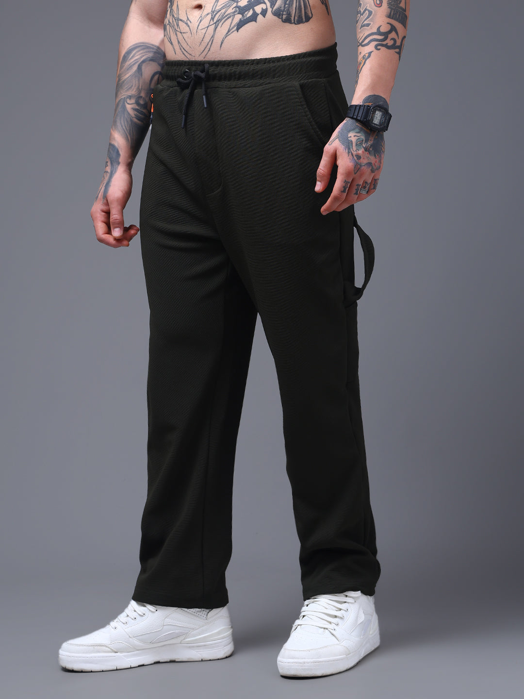 Men's Solid Olive Carpenter Pants