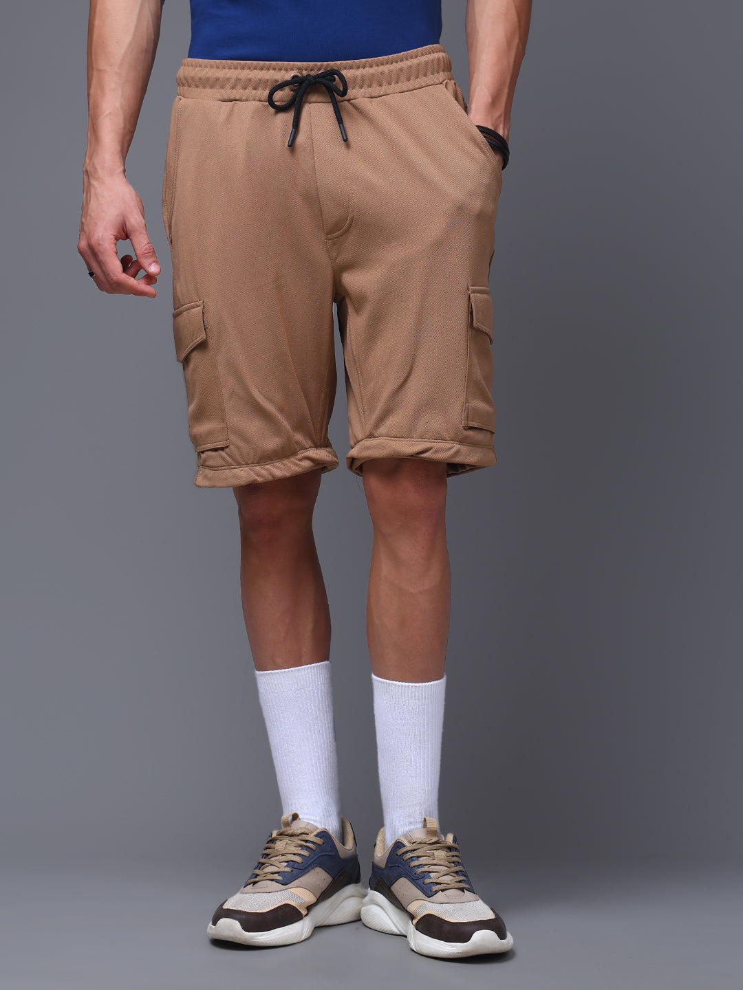 Men's Straight Fit Brown Detachable Cargo Pants