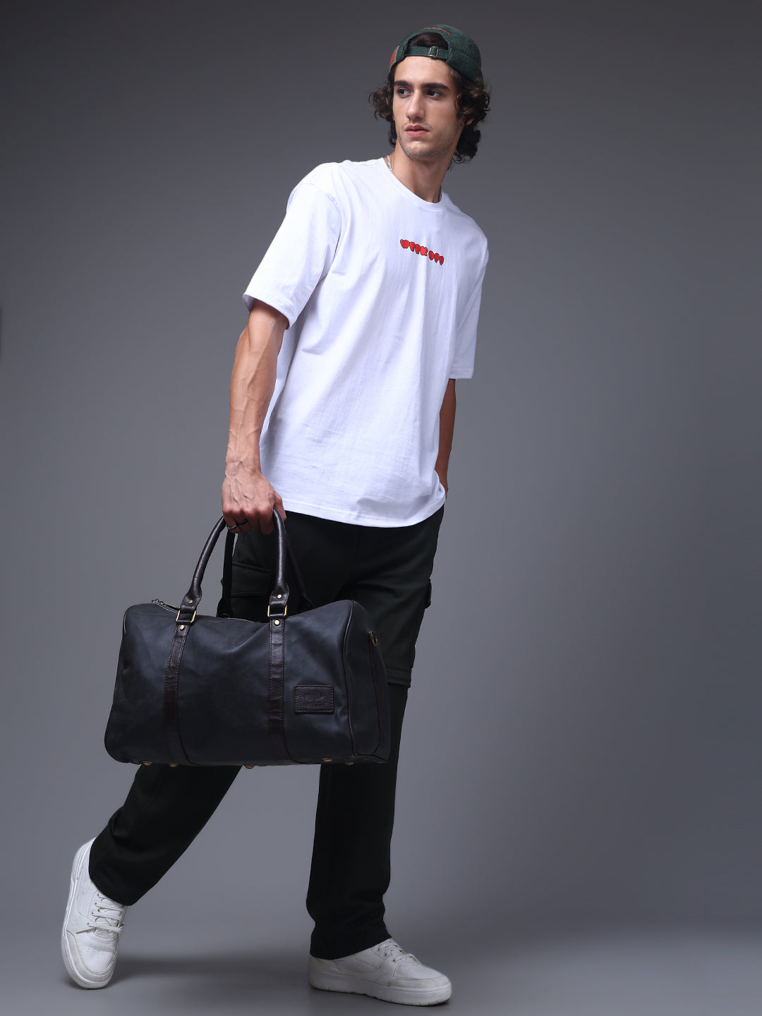 Men's Oversized Backprint White Tshirt