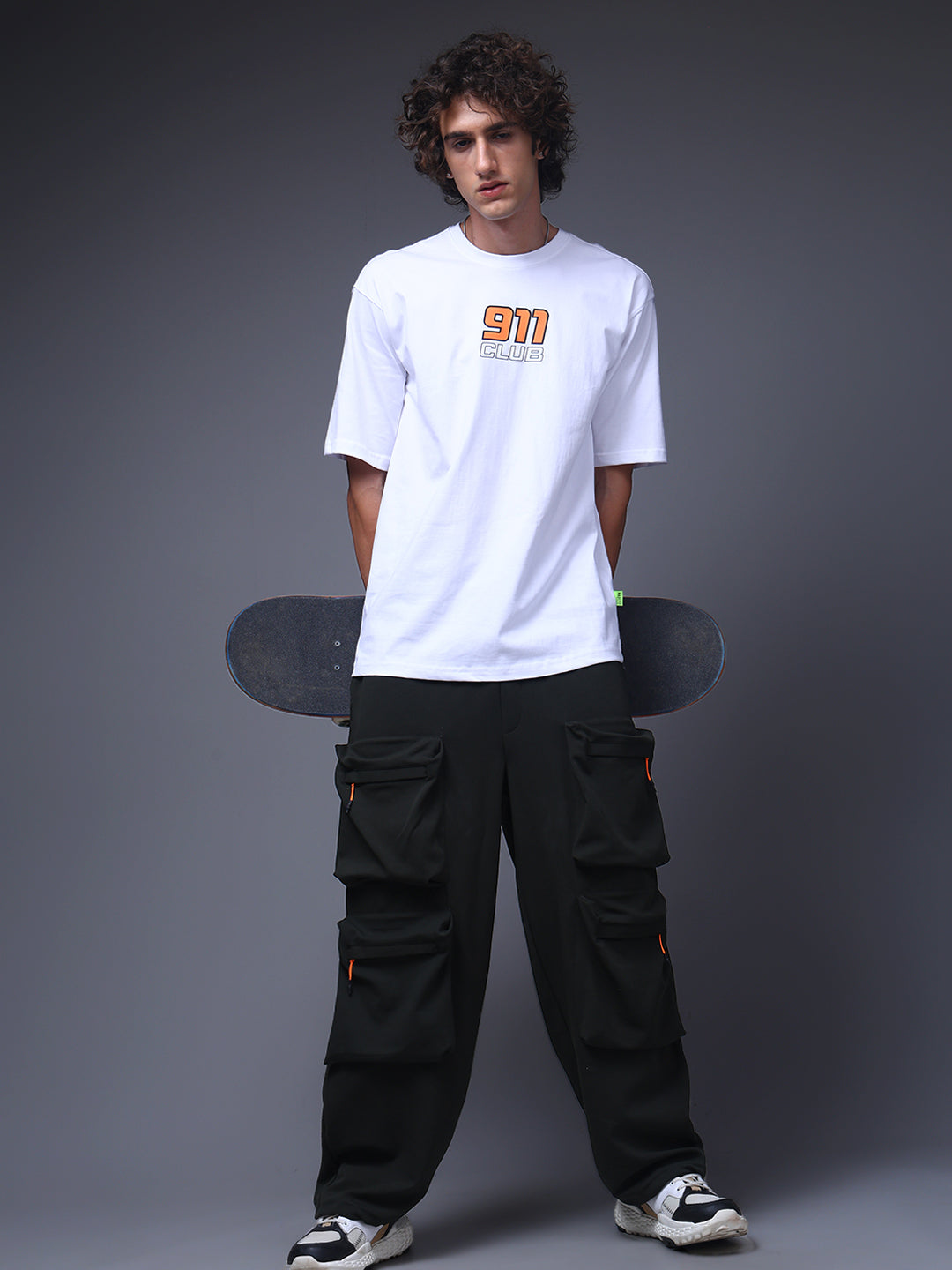 Men's Oversized Backprint White Tshirt