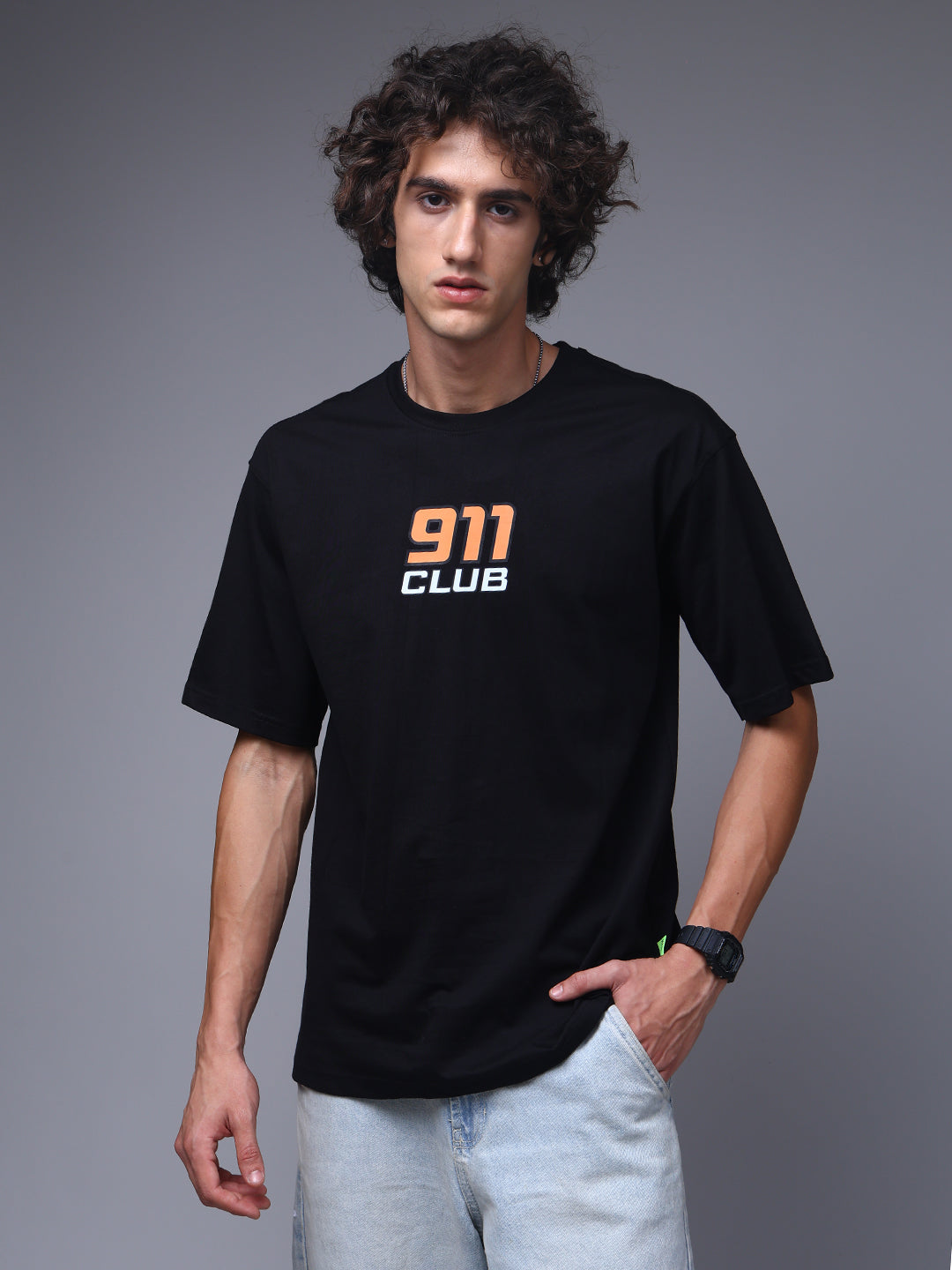 Men's Oversized Backprint Black Tshirt