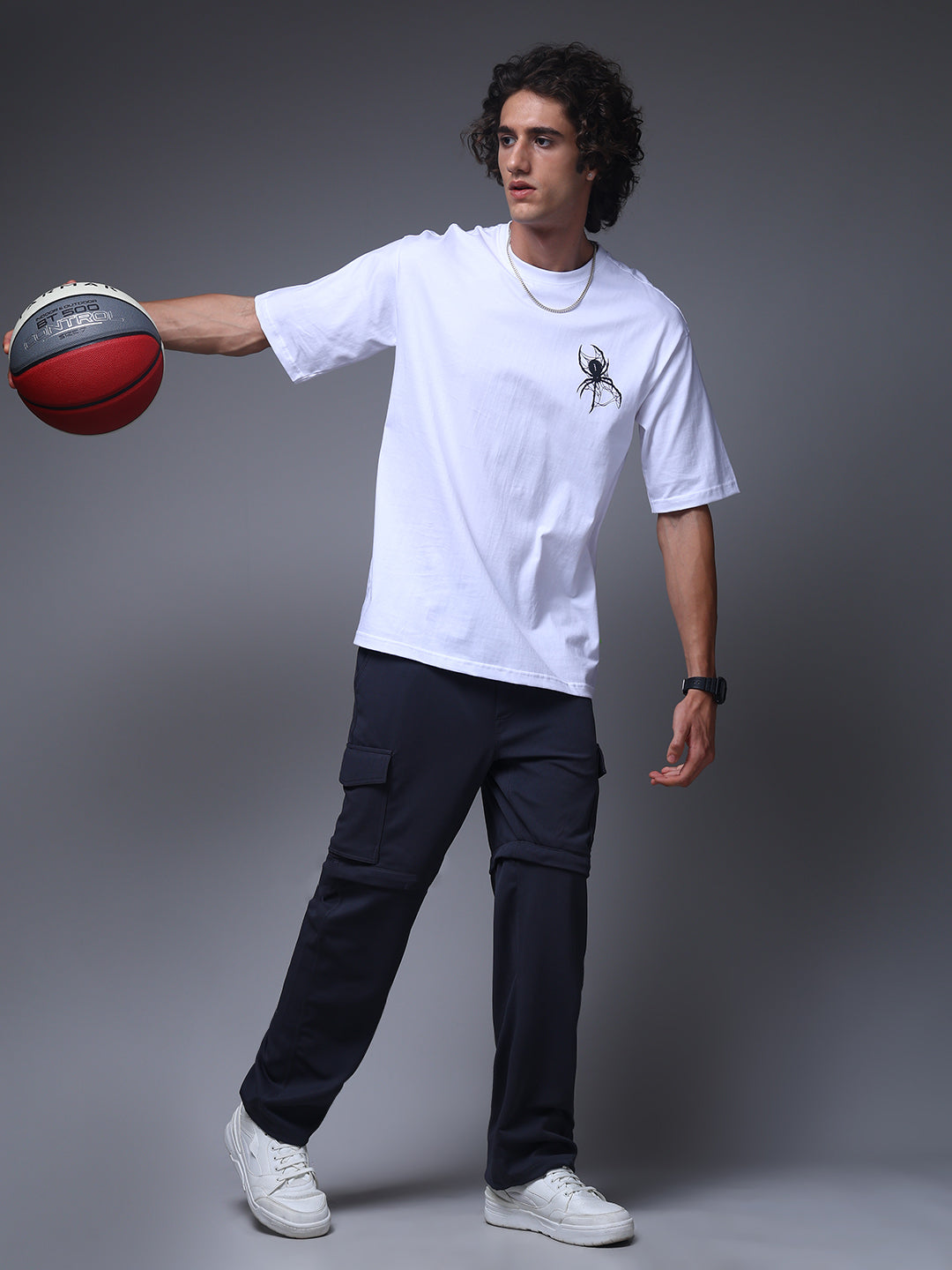 Men's Straight Fit Dark Grey Detachable Cargo Pants