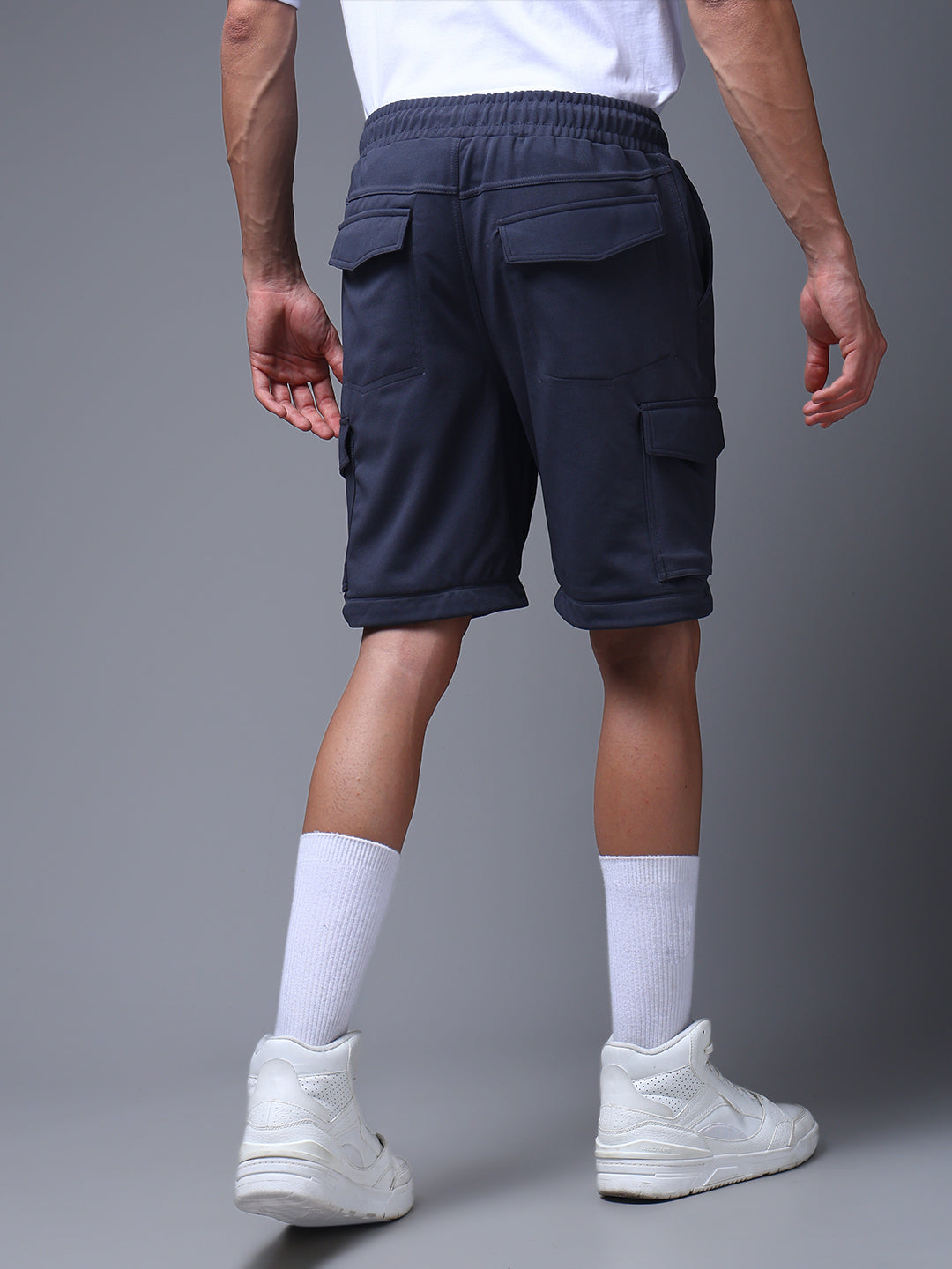 Men's Straight Fit Dark Grey Detachable Cargo Pants