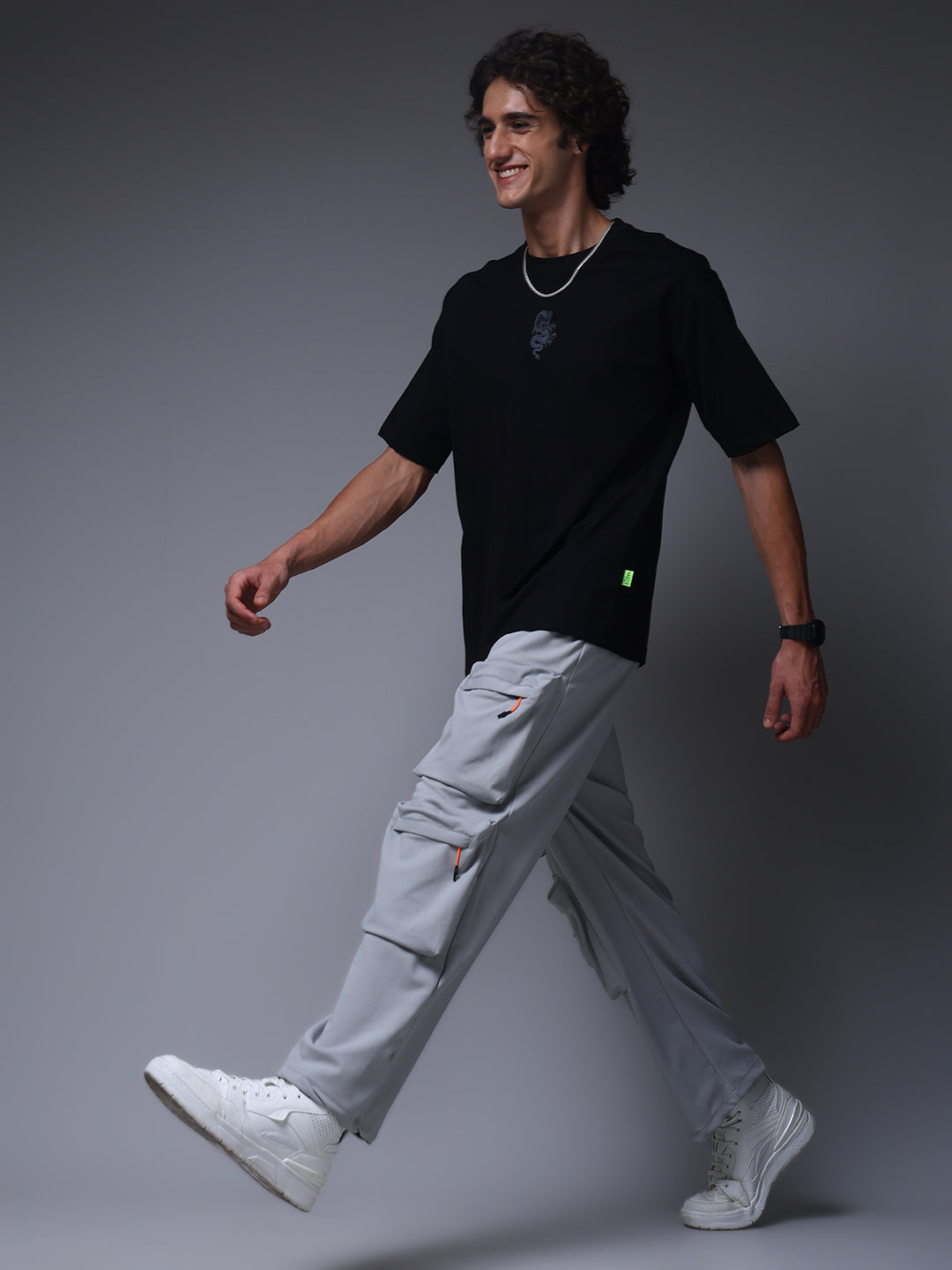 Men's Oversized Backprint Black Tshirt