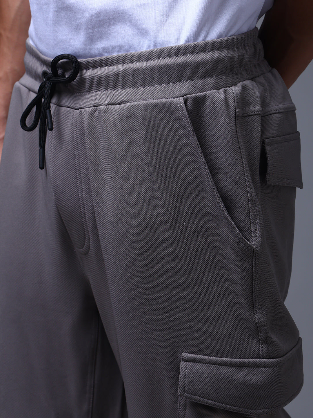 Men's Straight Fit Light Grey Detachable Cargo Pants
