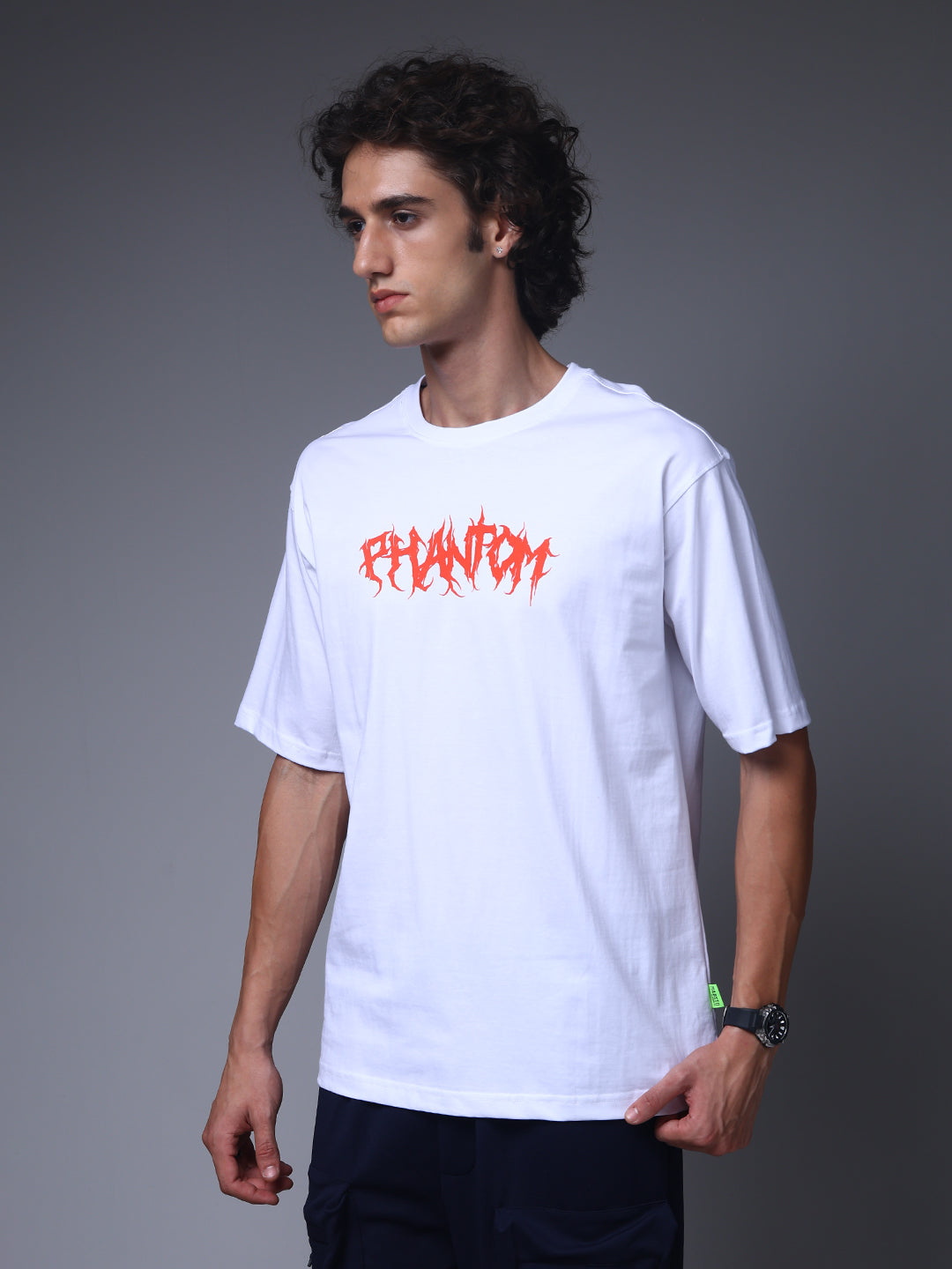 Men's Oversized Backprint White Tshirt