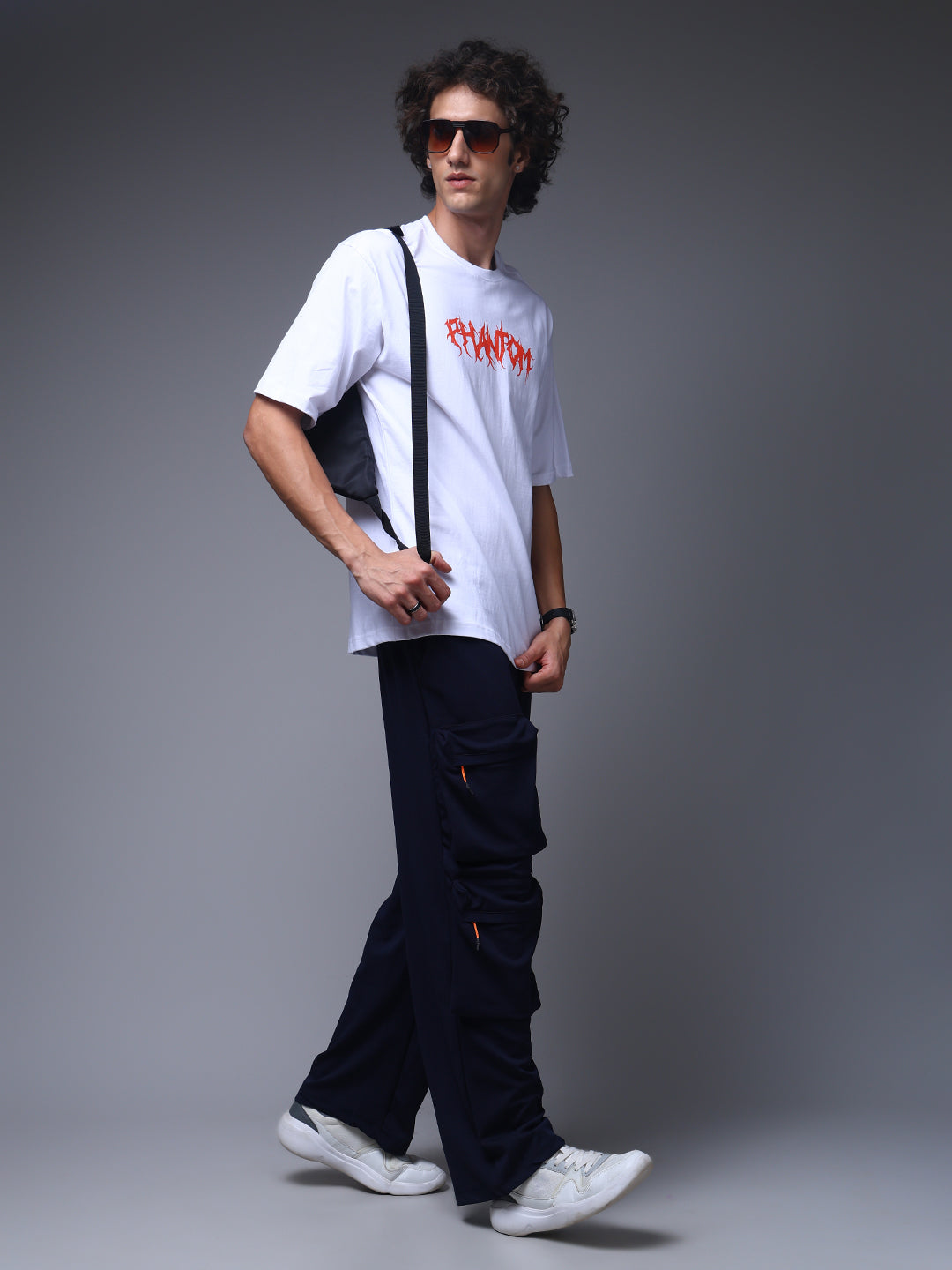 Men's Solid Navy Multiple Pocket Pants