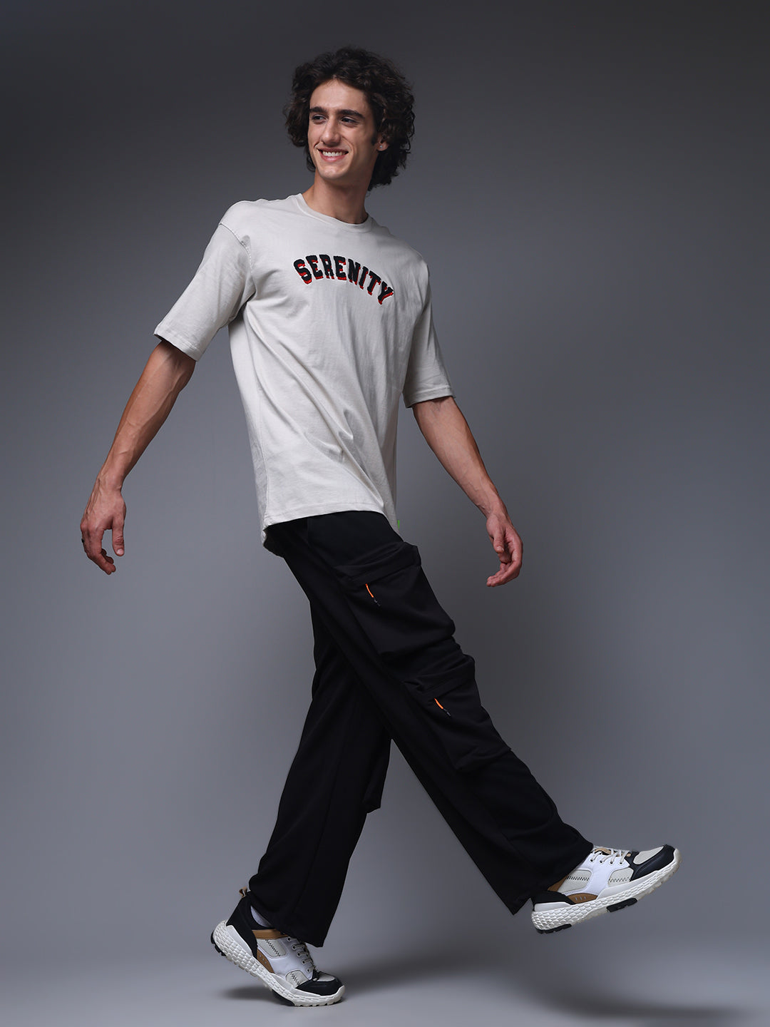 Men's Solid Black Multiple Pocket Pants