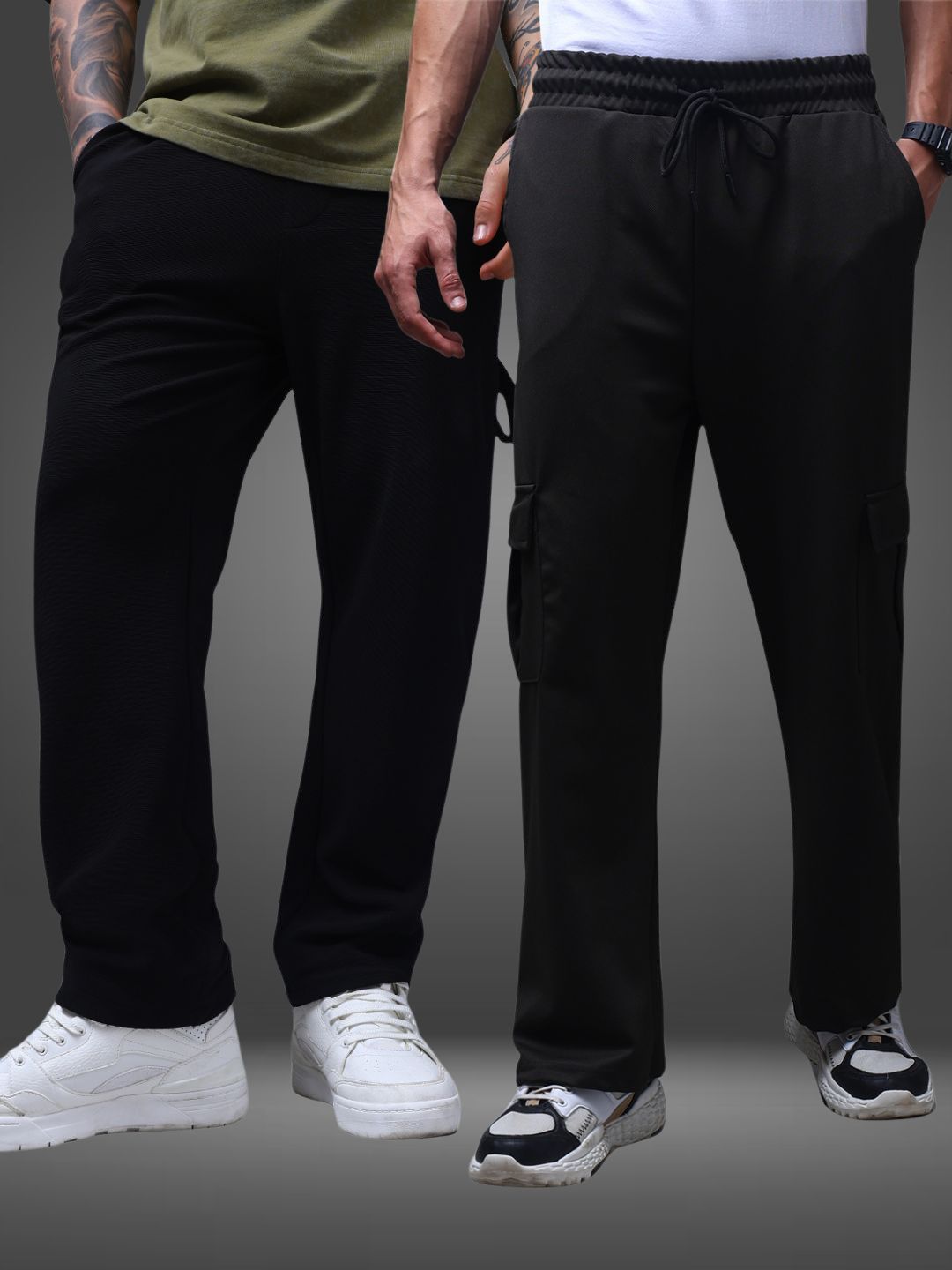 Men's Loose Fit Pack of 2 Trackpants