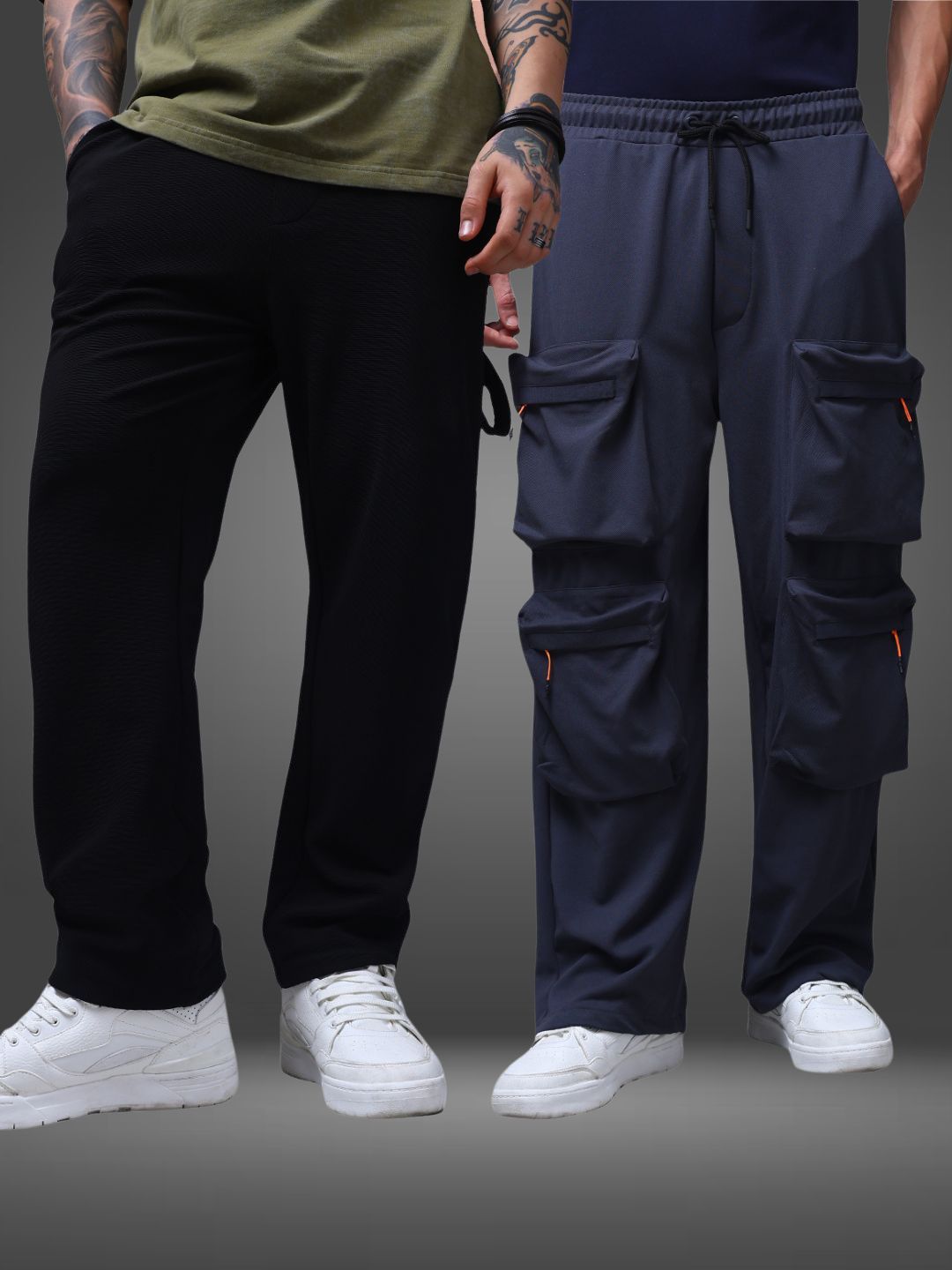 Men's Loose Fit Pack of 2 Trackpants