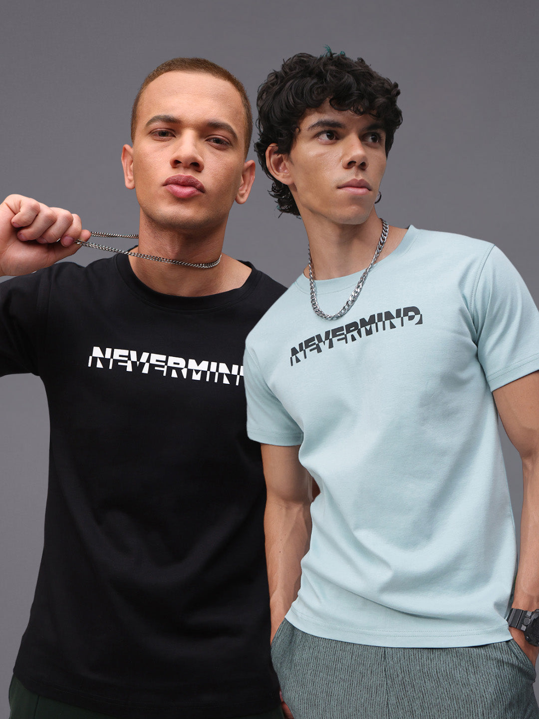 Mens Regular Fit Pack of 2 Printed Tshirts