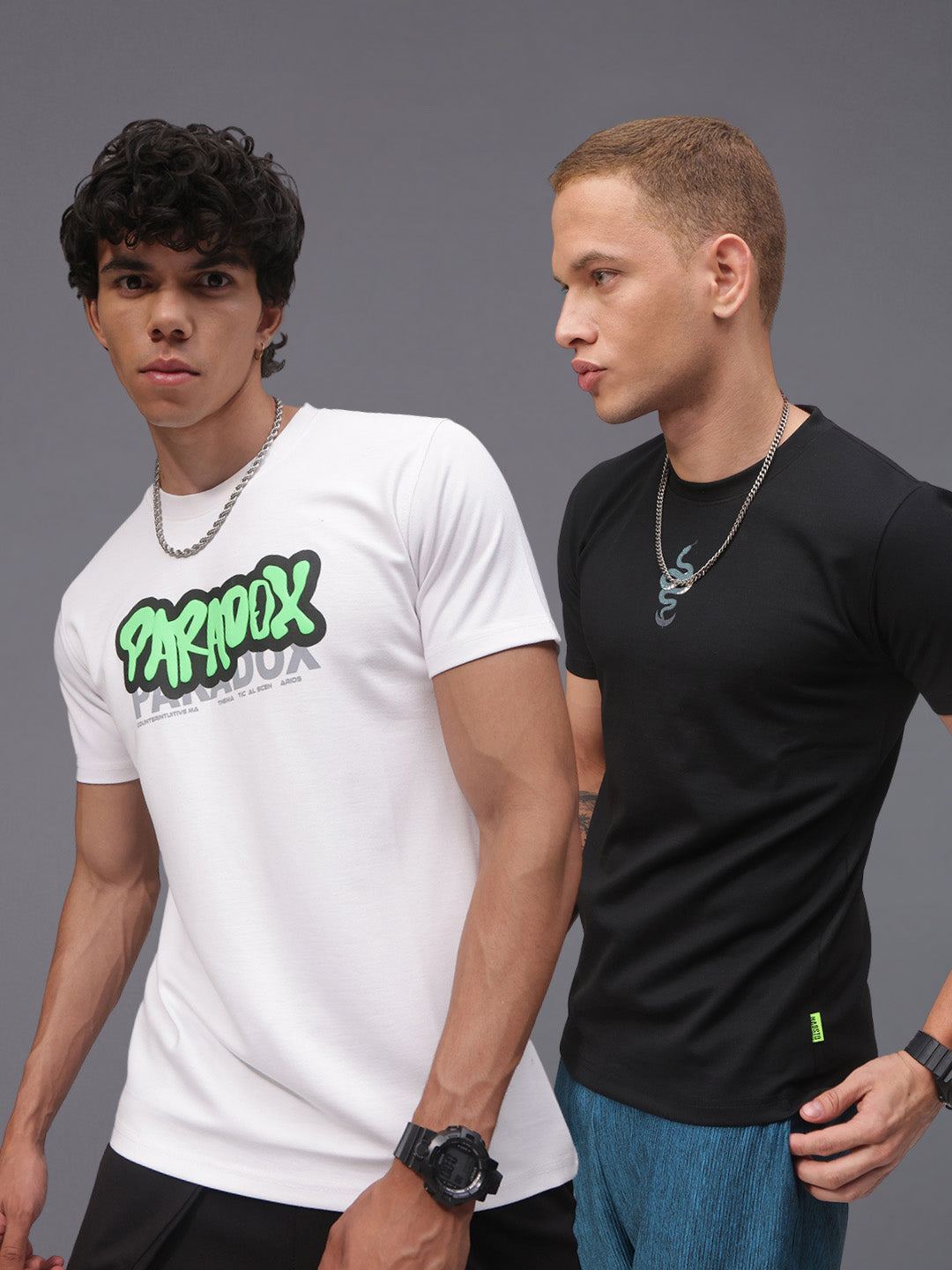 Mens Regular Fit Pack of 2 Printed Tshirts