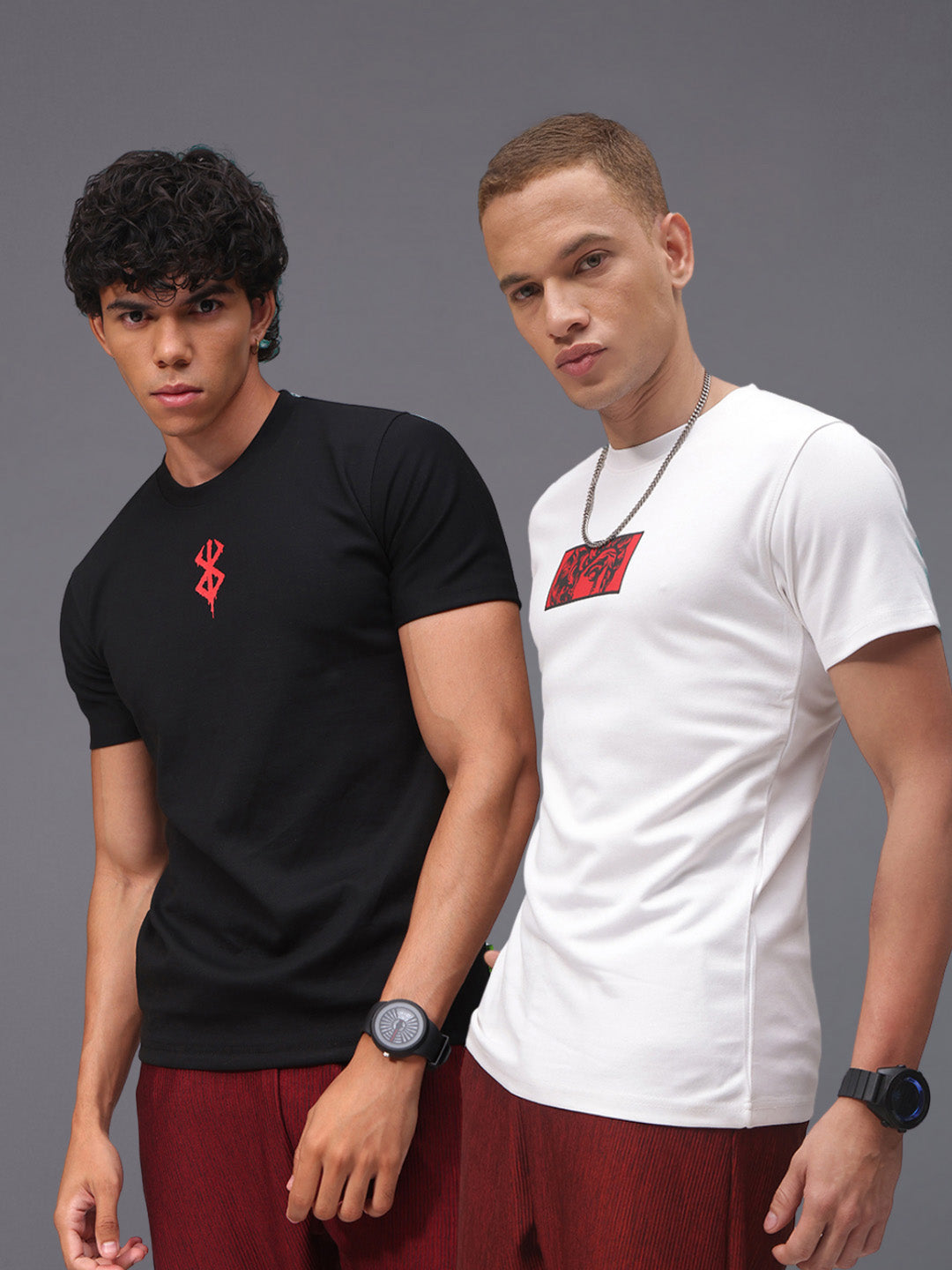 Mens Regular Fit Pack of 2 Printed Tshirts