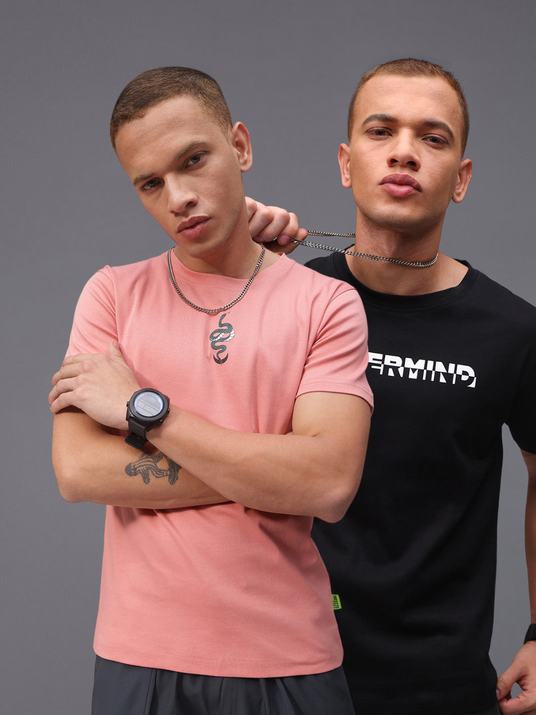 Mens Regular Fit Pack of 2 Printed Tshirts