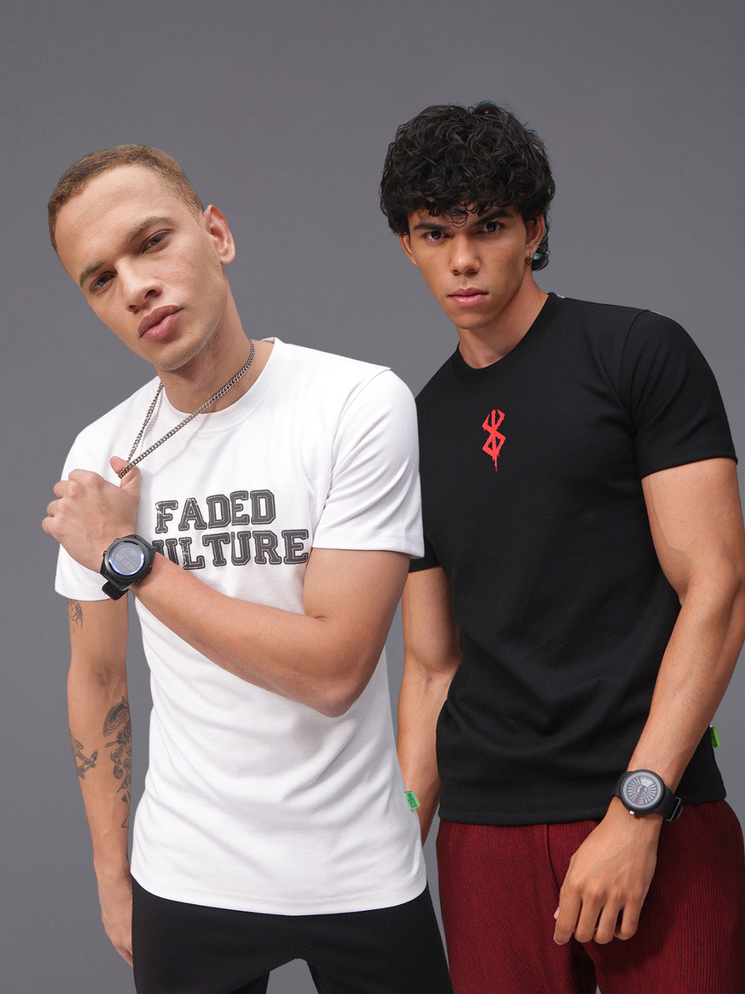 Mens Regular Fit Pack of 2 Printed Tshirts