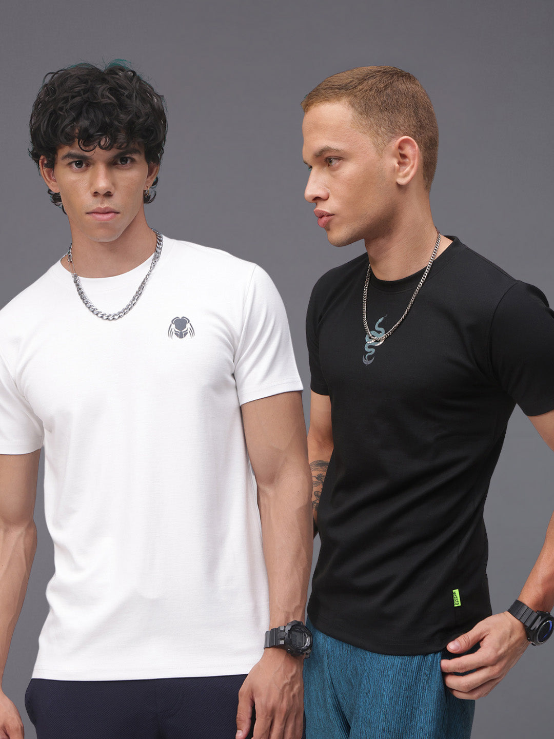 Mens Regular Fit Pack of 2 Printed Tshirts