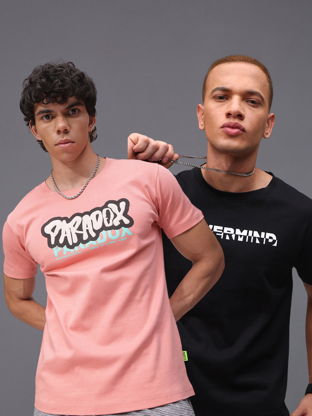 Mens Regular Fit Pack of 2 Printed Tshirts