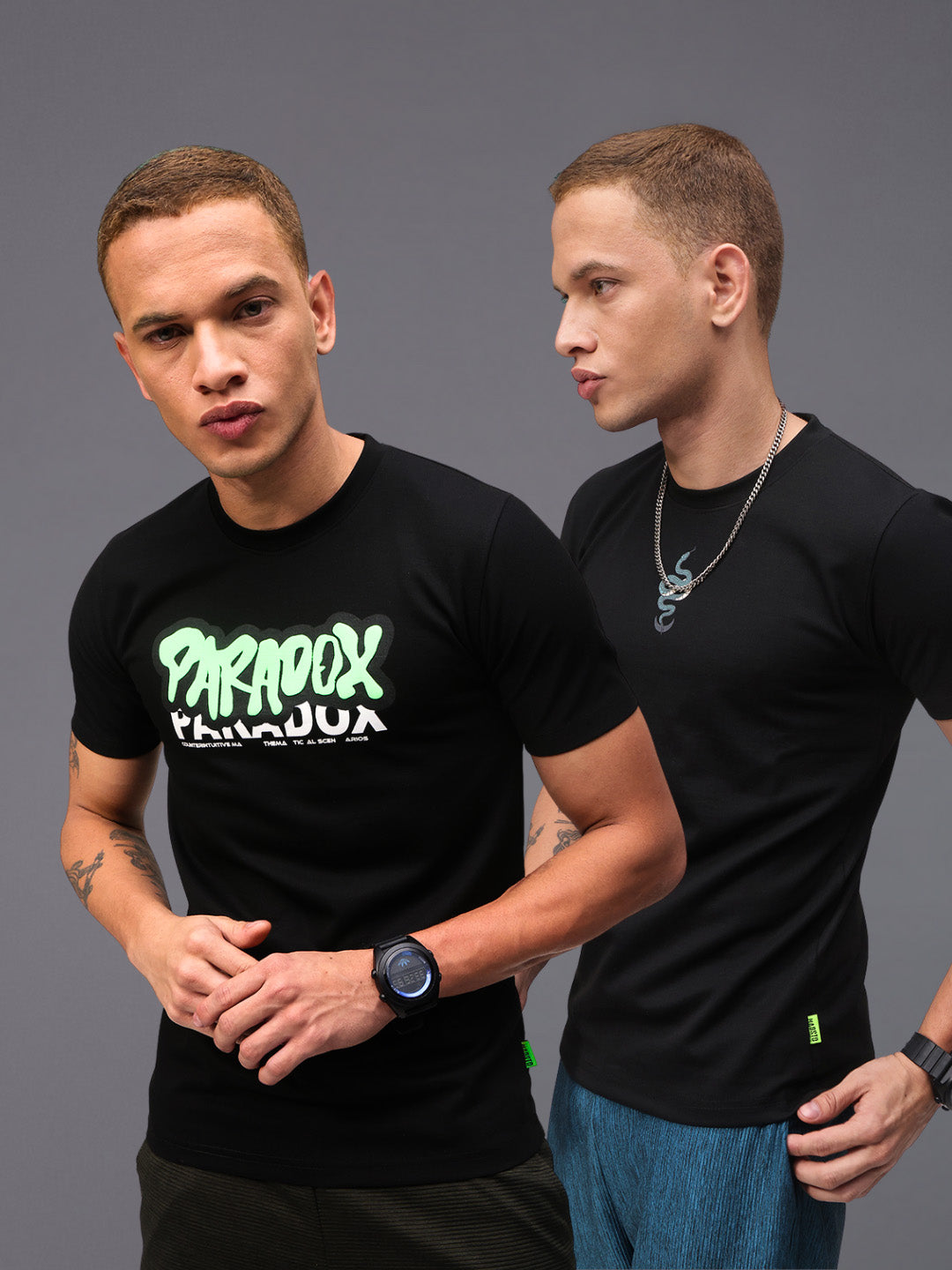 Mens Regular Fit Pack of 2 Printed Tshirts