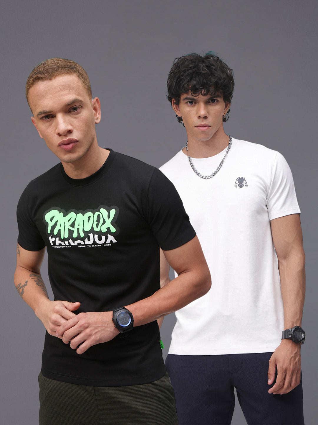 Mens Regular Fit Pack of 2 Printed Tshirts