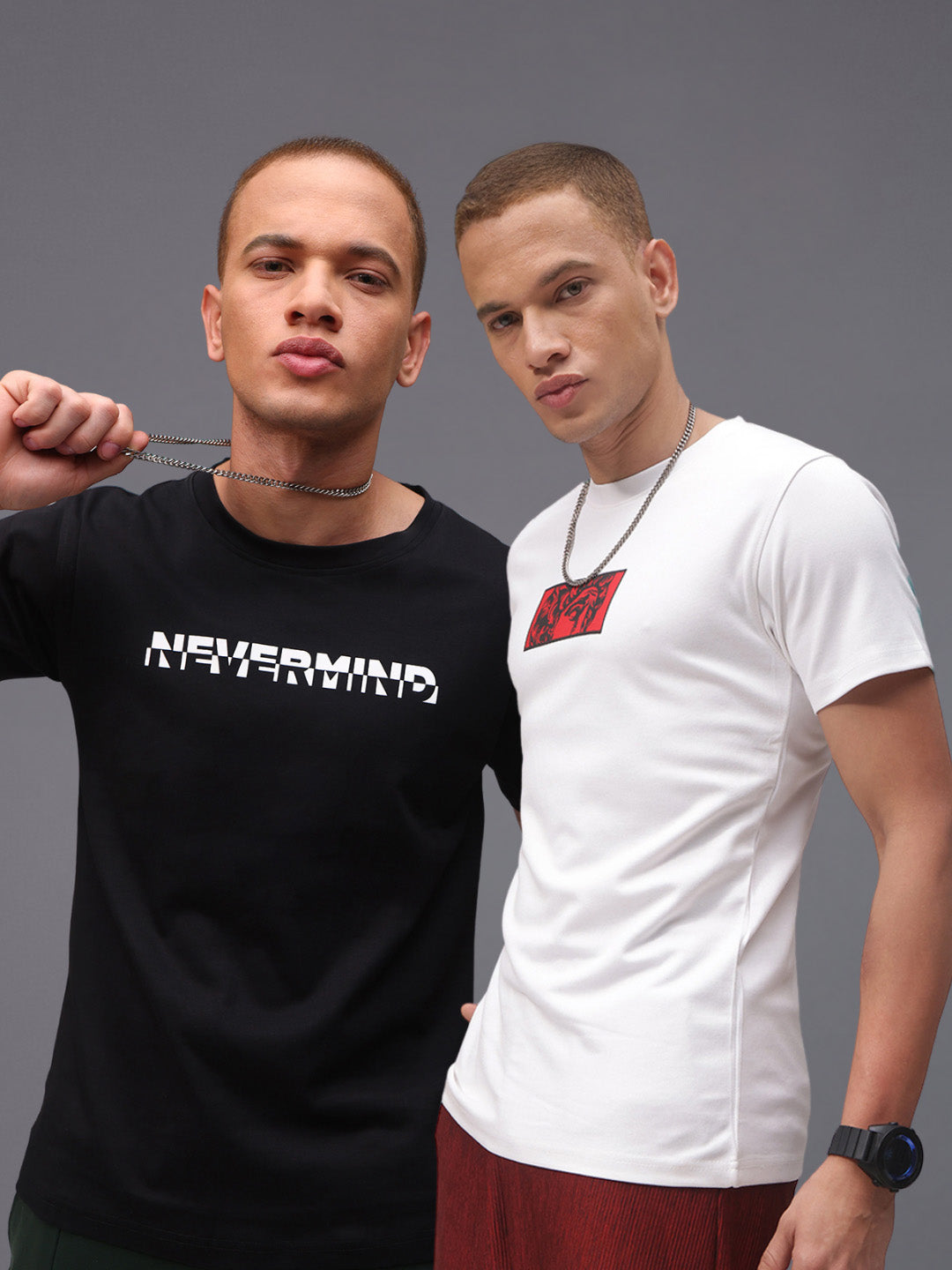 Mens Regular Fit Pack of 2 Printed Tshirts