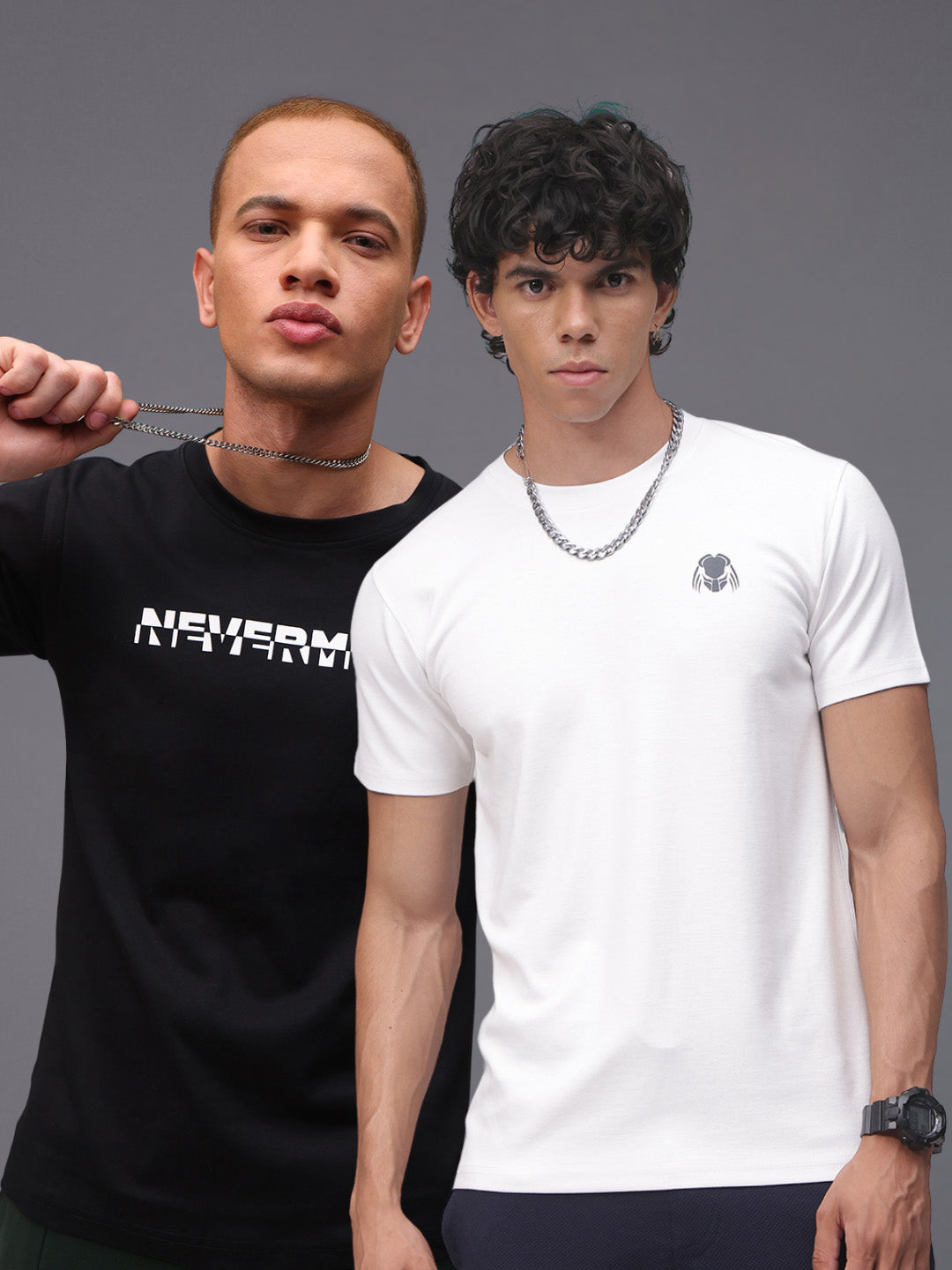 Mens Regular Fit Pack of 2 Printed Tshirts
