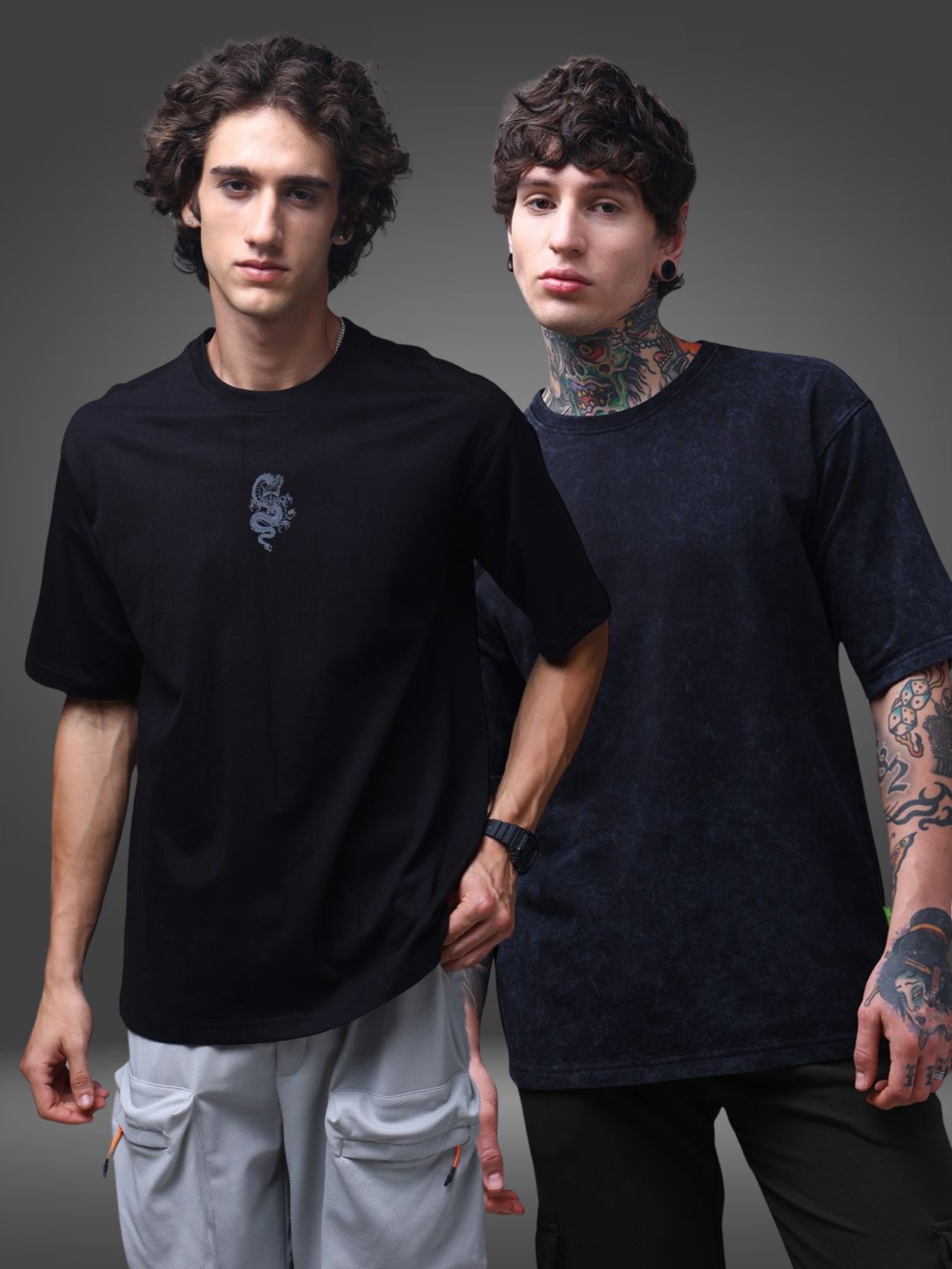 Men's Oversized Pack of 2 tshirts