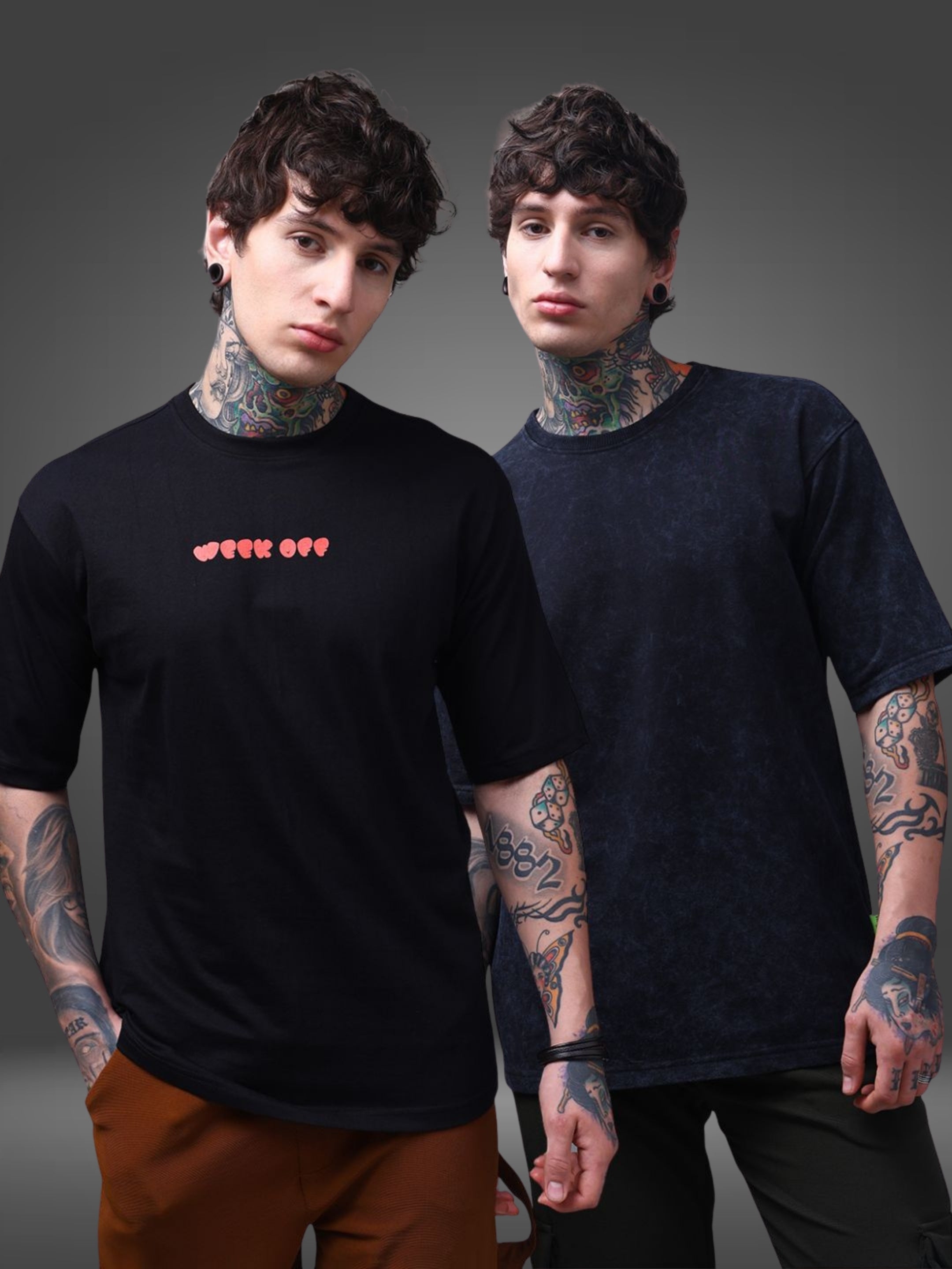 Men's Oversized Pack of 2 tshirts