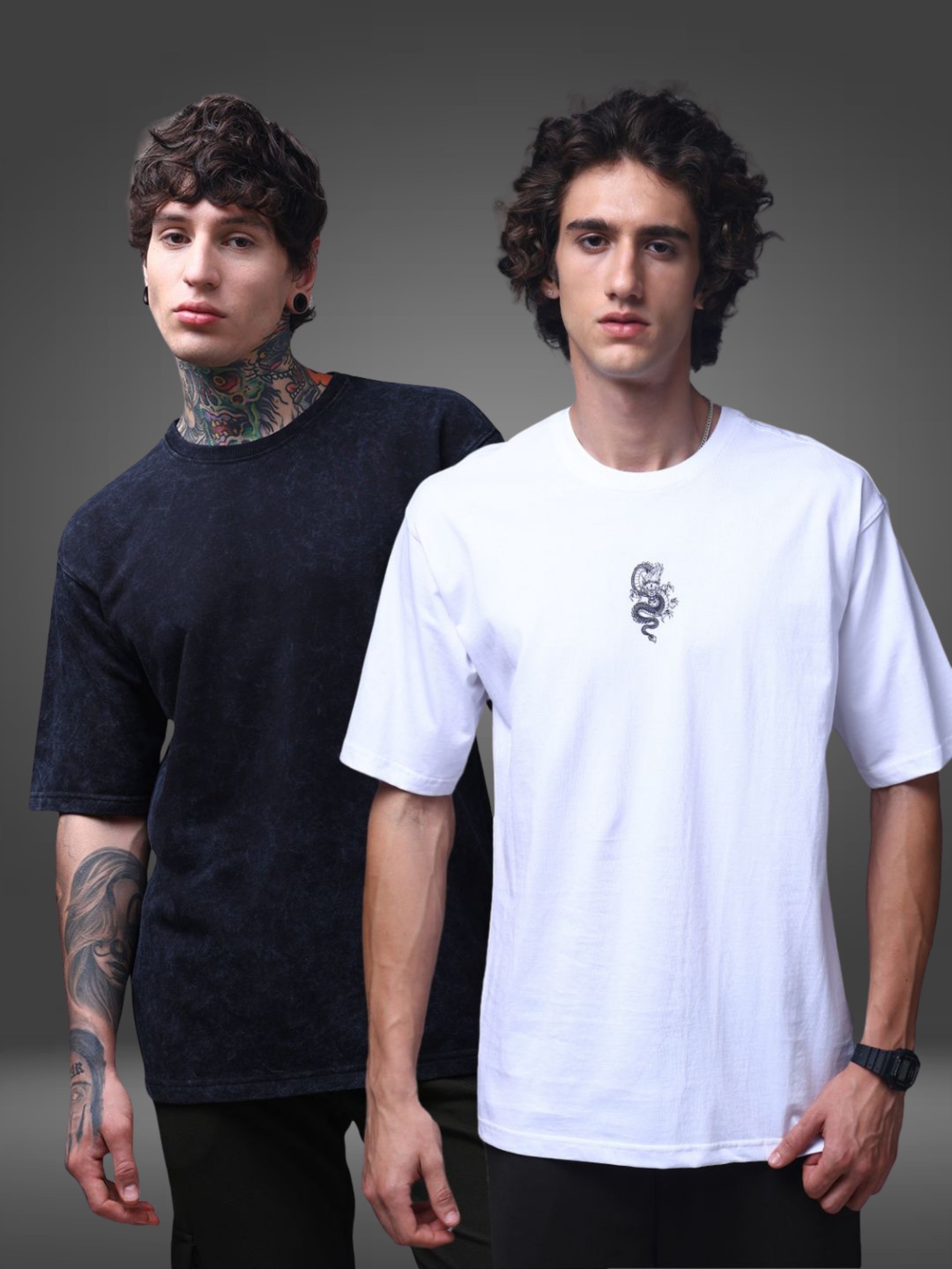 Men's Oversized Pack of 2 tshirts