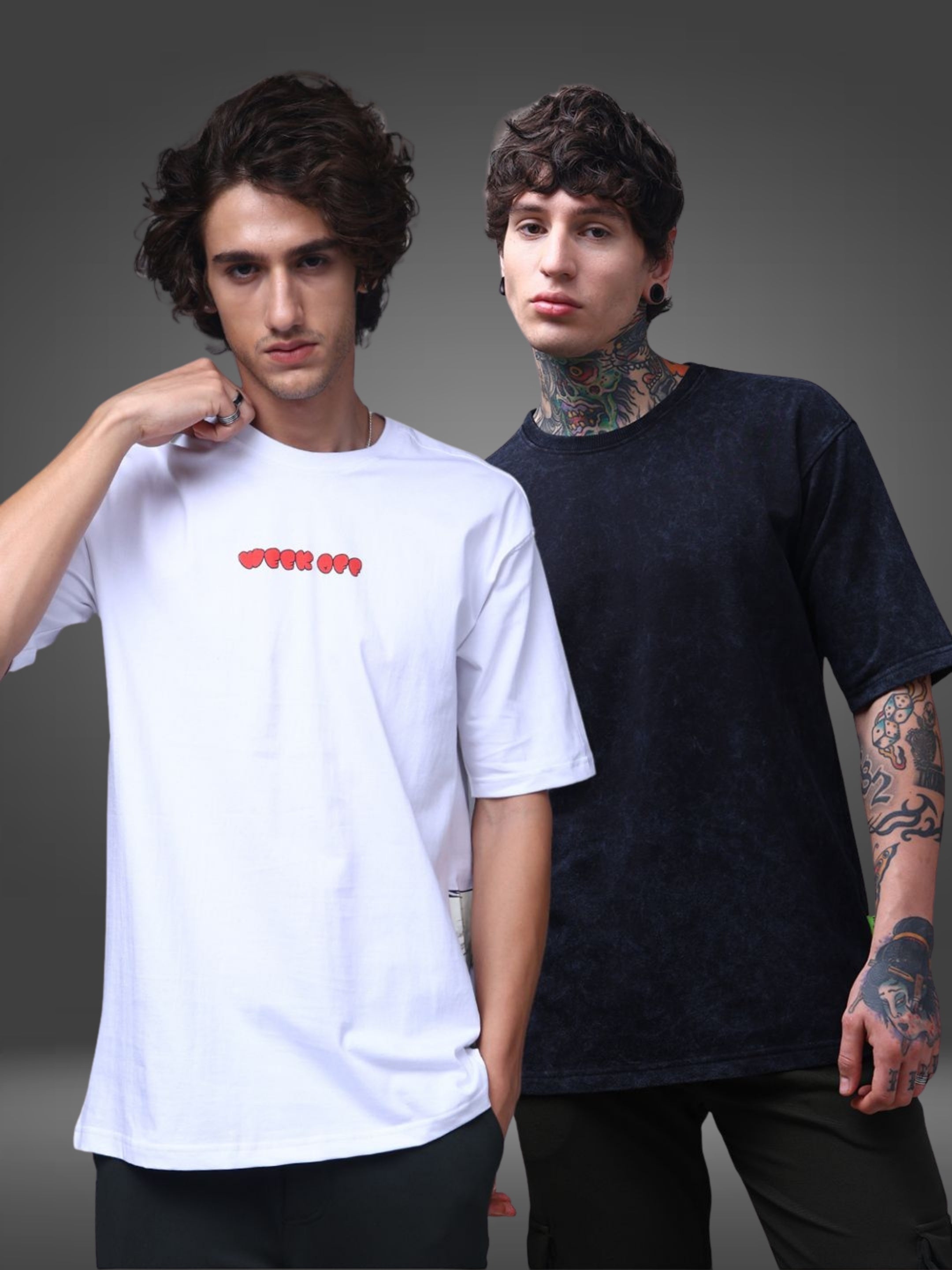 Men's Oversized Pack of 2 tshirts