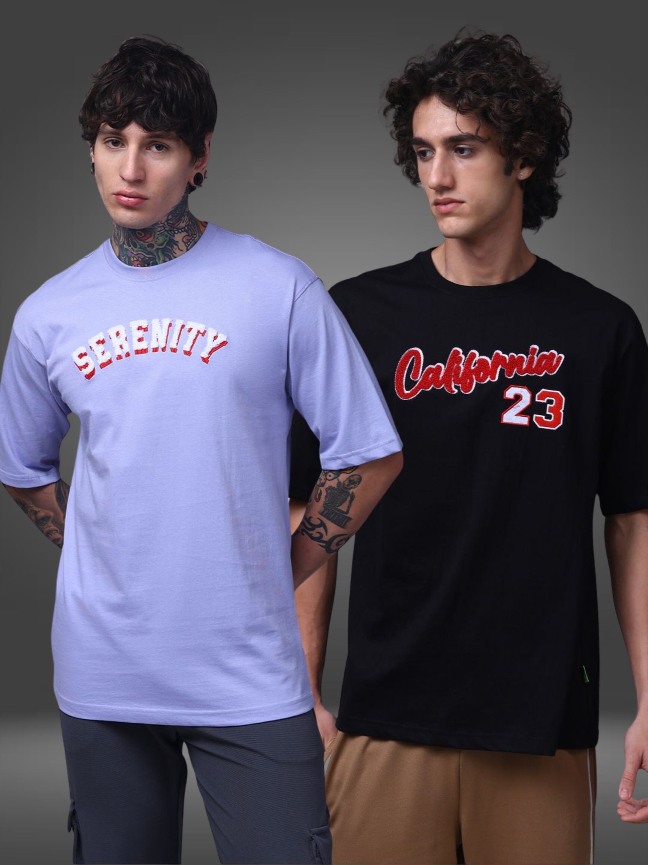 Men's Oversized Pack of 2 tshirts