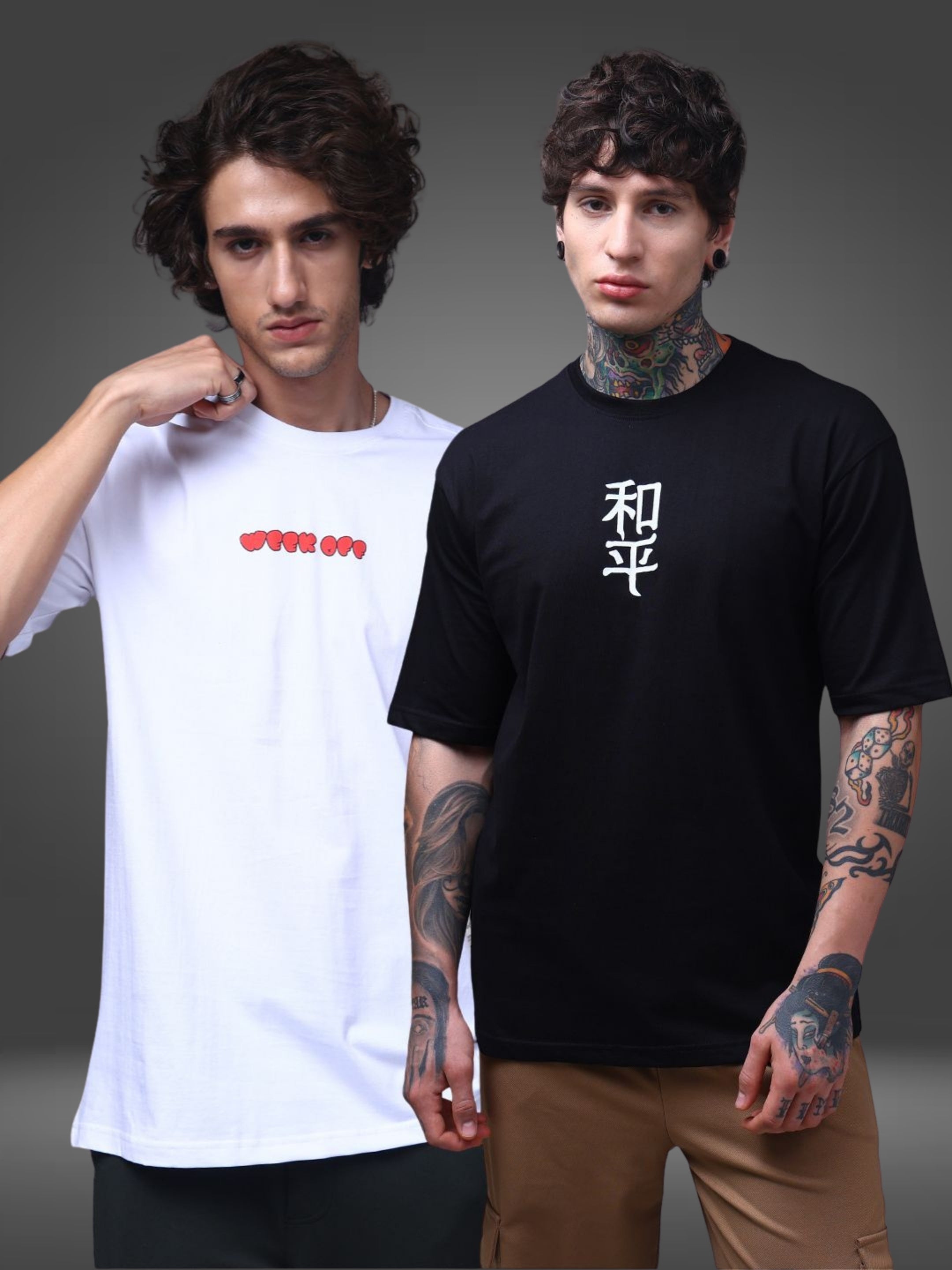 Men's Oversized Pack of 2 tshirts