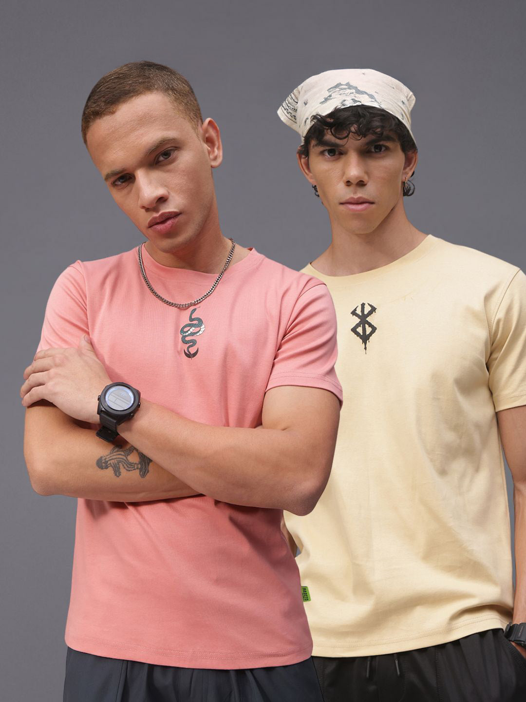 Mens Regular Fit Pack of 2 Printed Tshirts