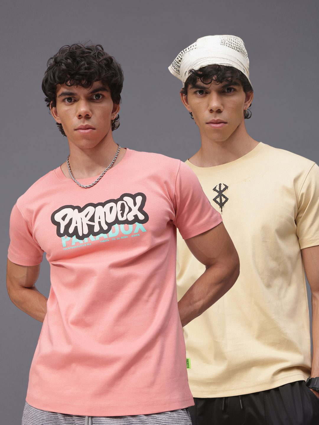Mens Regular Fit Pack of 2 Printed Tshirts
