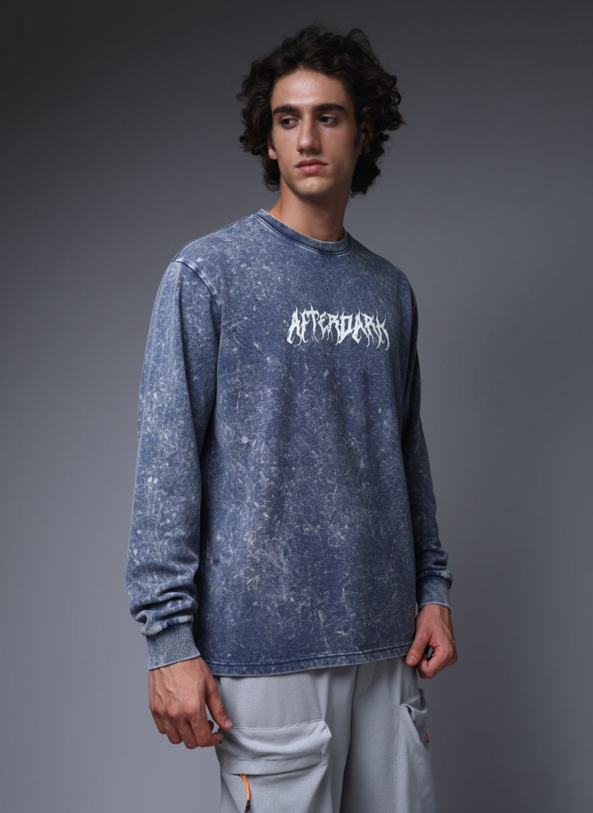 Men's Acidwashed Full Sleeves Streetwear T-shirt