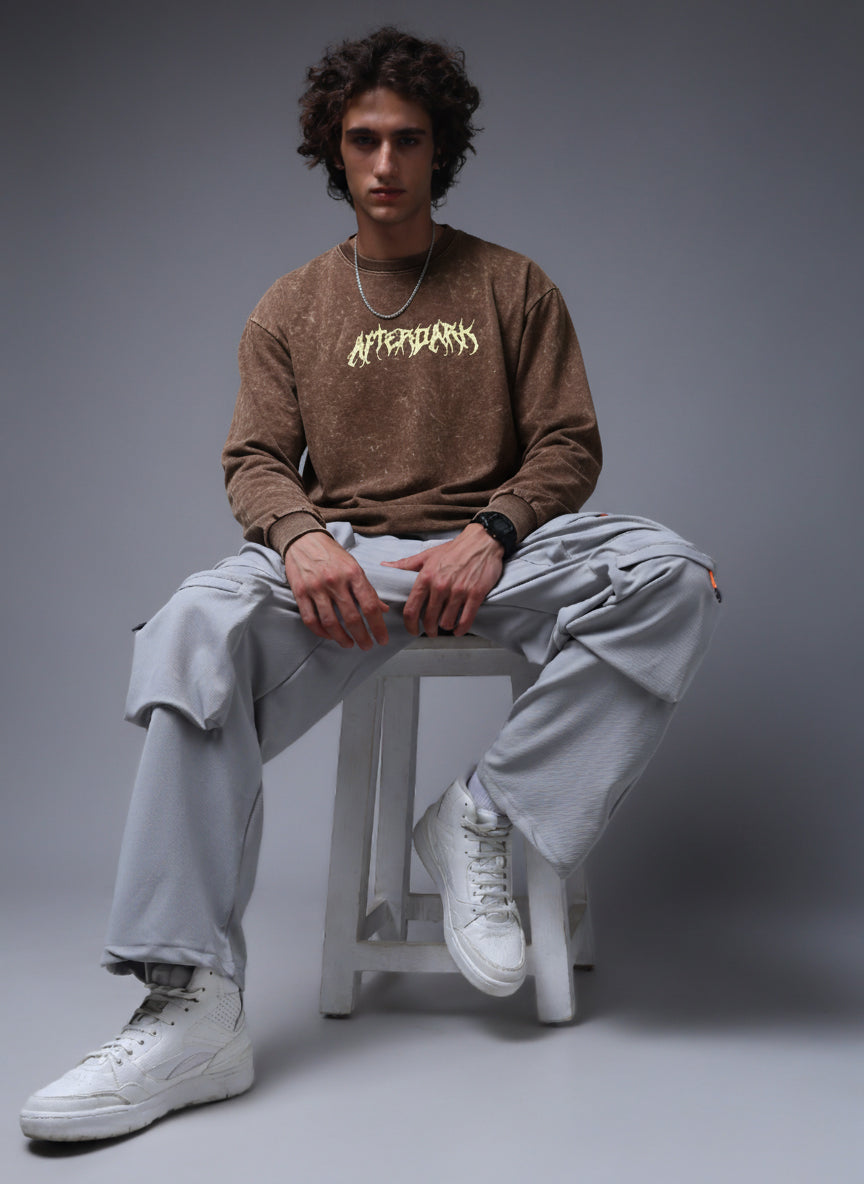 Men's Acidwashed Full Sleeves Streetwear T-shirt