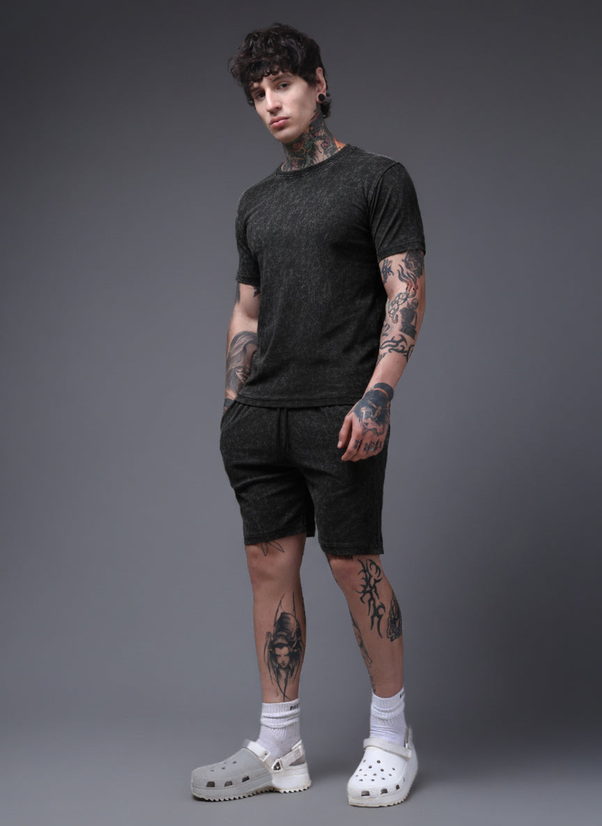 Men's Acidwashed Black Cords