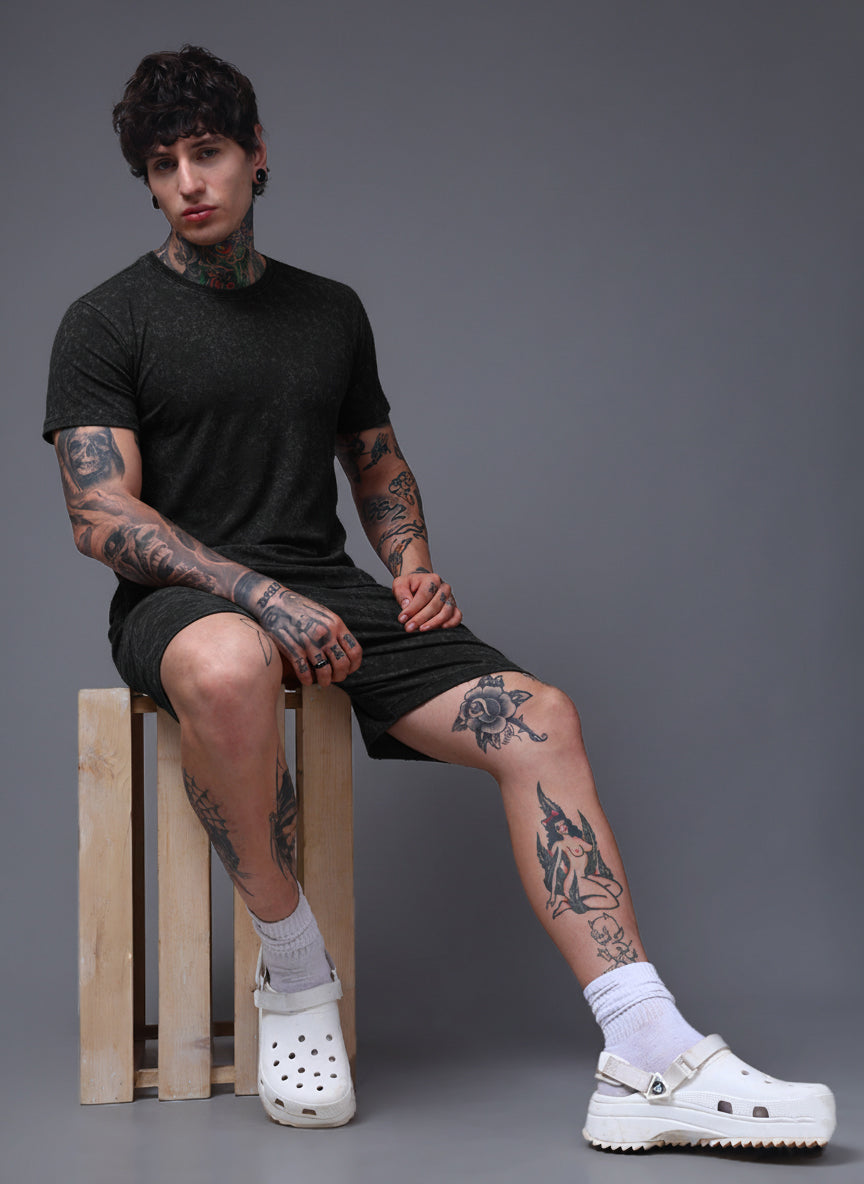 Men's Acidwashed Black Cords