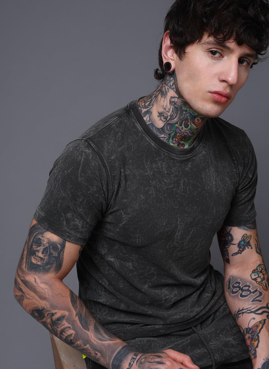 Men's Acidwashed Black Cords