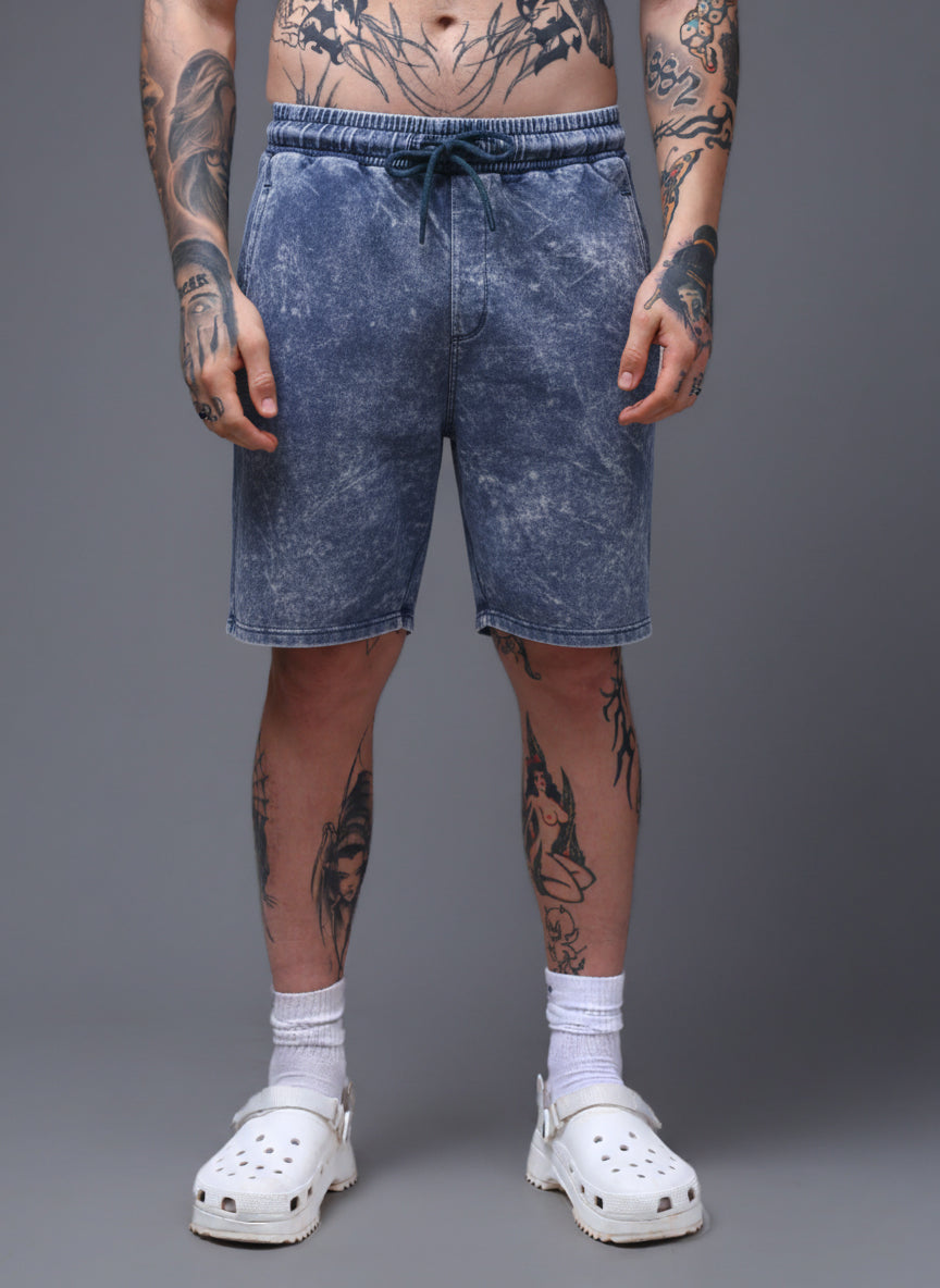 Men's Acidwashed Blue Shorts