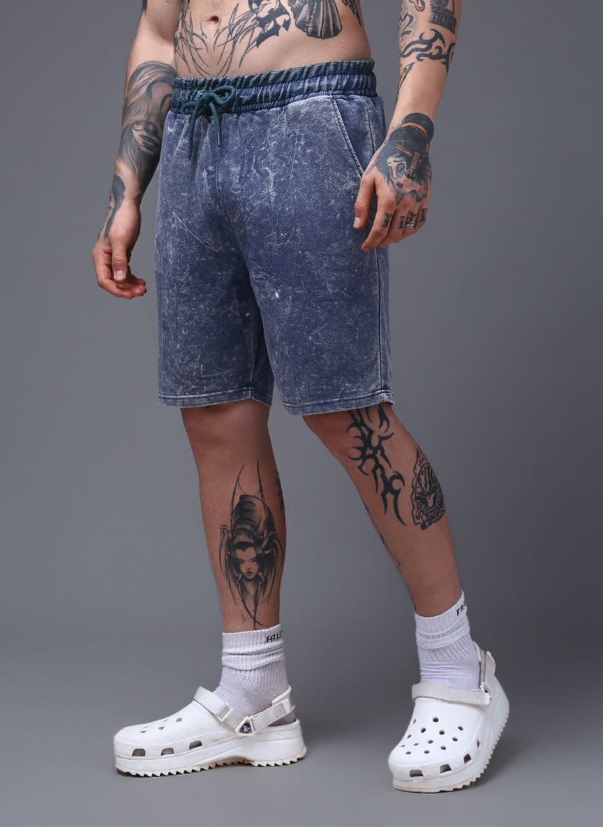 Men's Acidwashed Blue Shorts