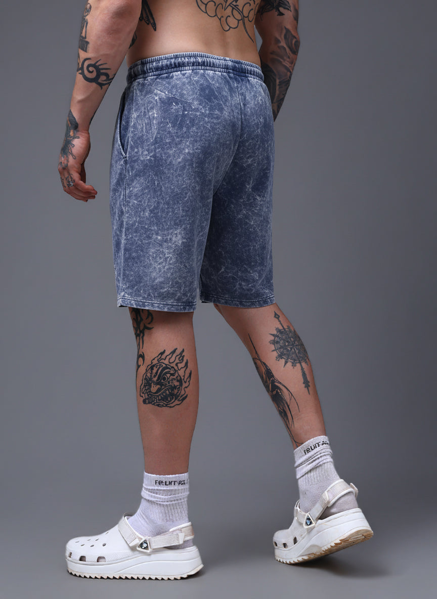 Men's Acidwashed Blue Shorts