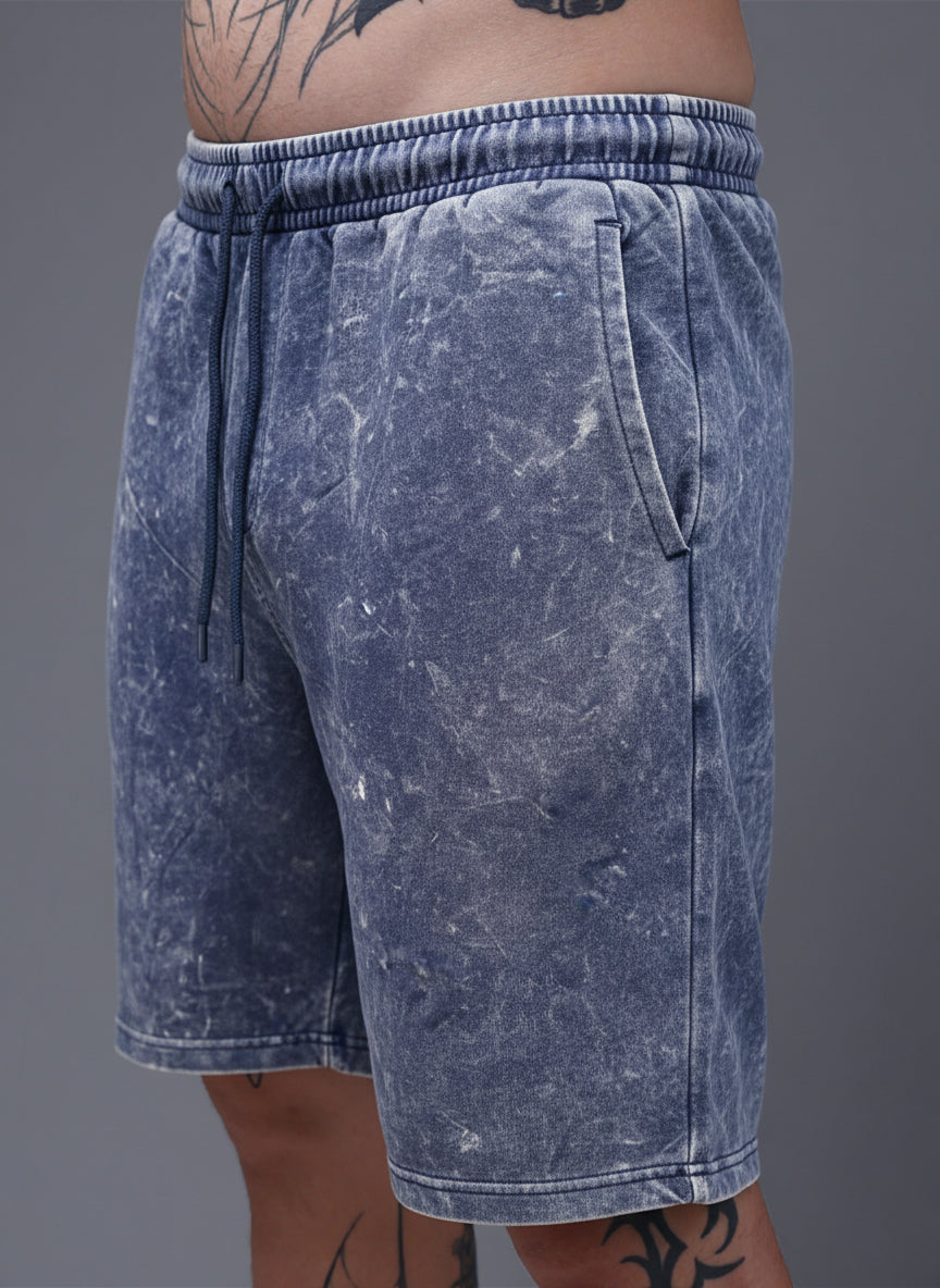 Men's Acidwashed Blue Shorts