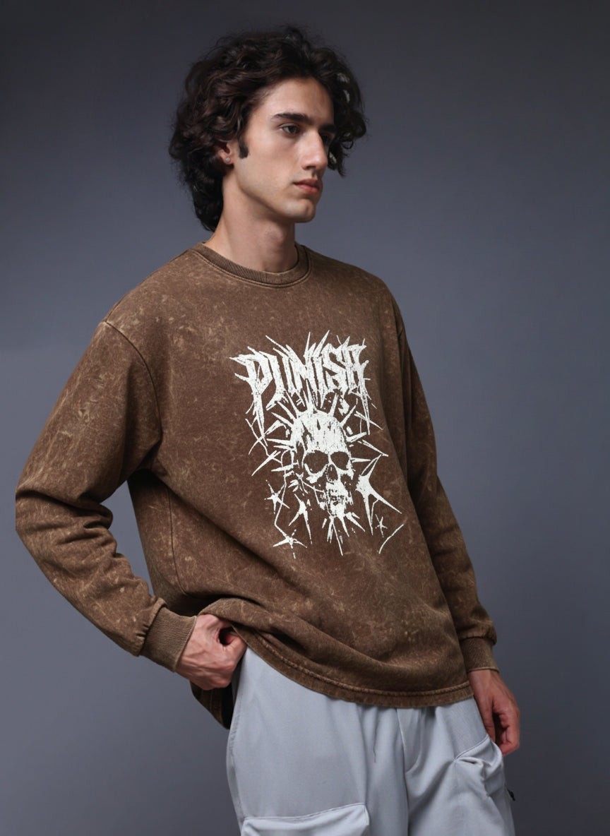 Men's Acidwashed Full Sleeves Streetwear T-shirt