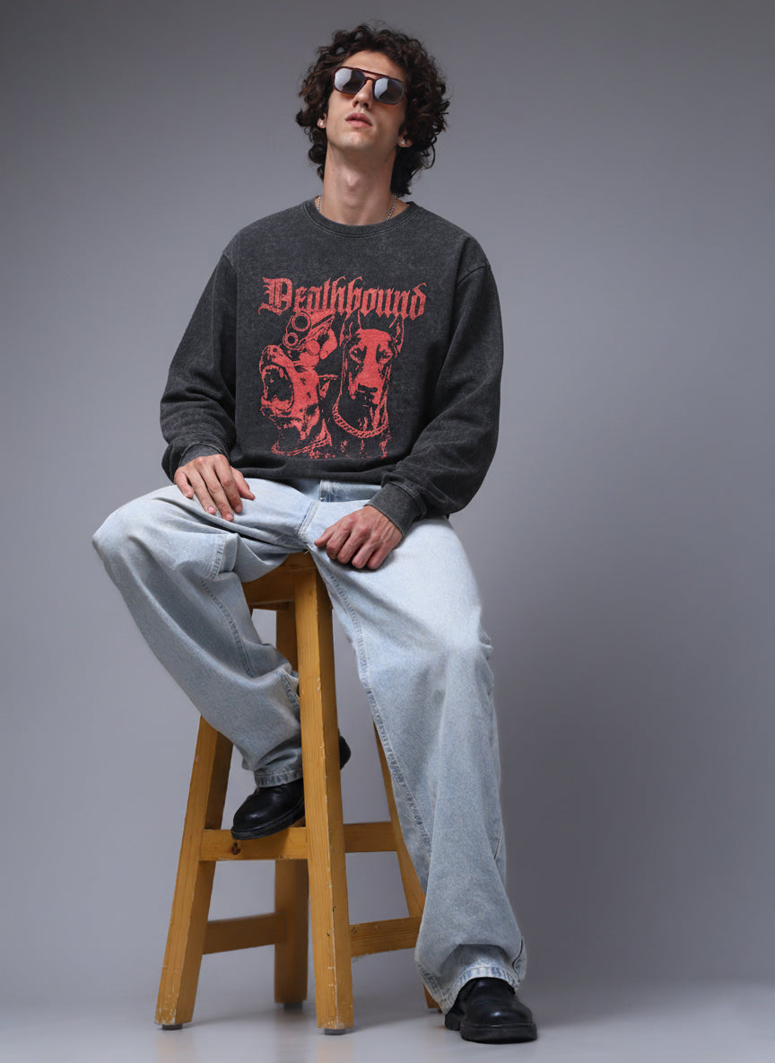 Men's Acidwashed Full Sleeves Streetwear T-shirt