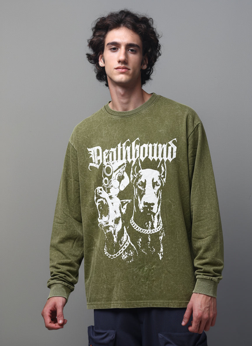 Men's Acidwashed Full Sleeves Streetwear T-shirt