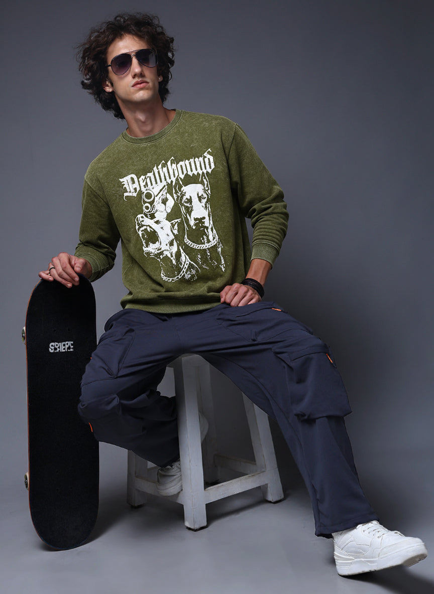 Men's Acidwashed Full Sleeves Streetwear T-shirt