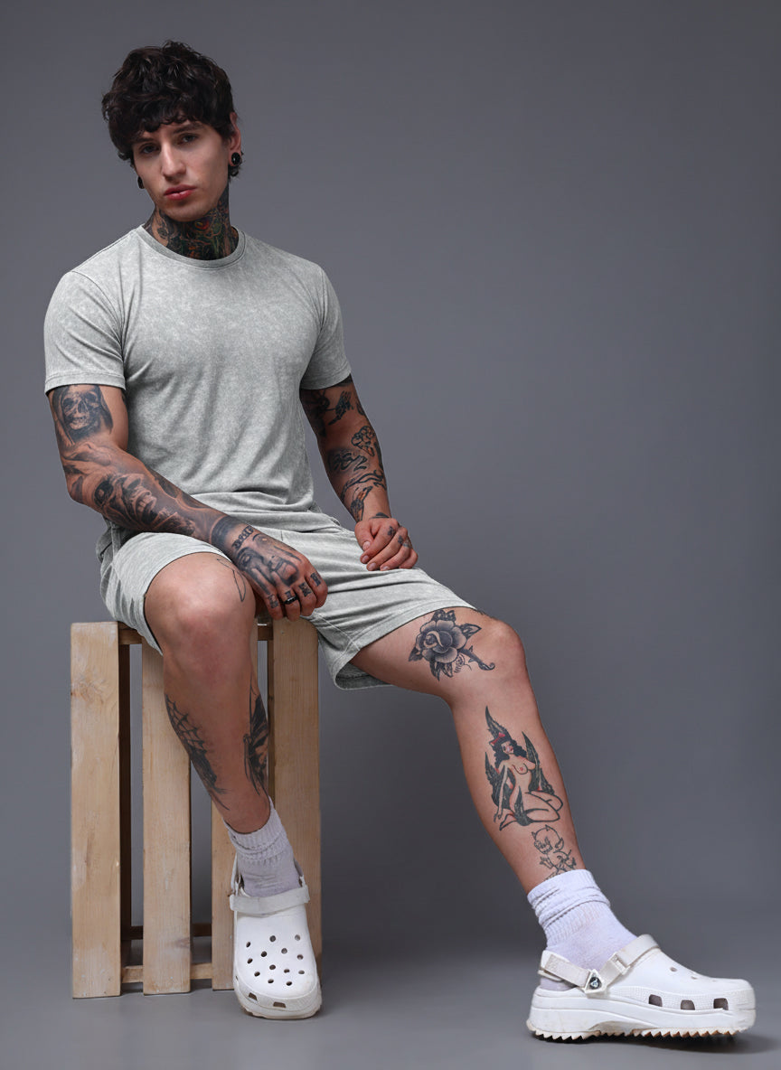 Men's Acidwashed Light Grey Cords